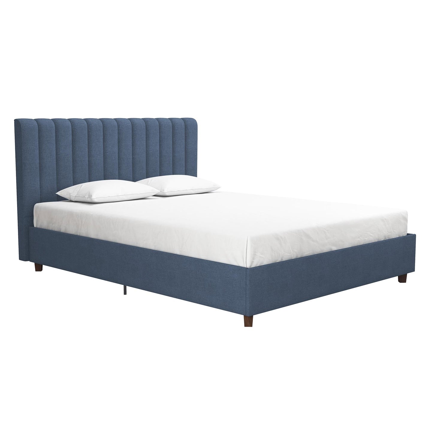 Brittany Upholstered Bed - Blue Linen - Queen