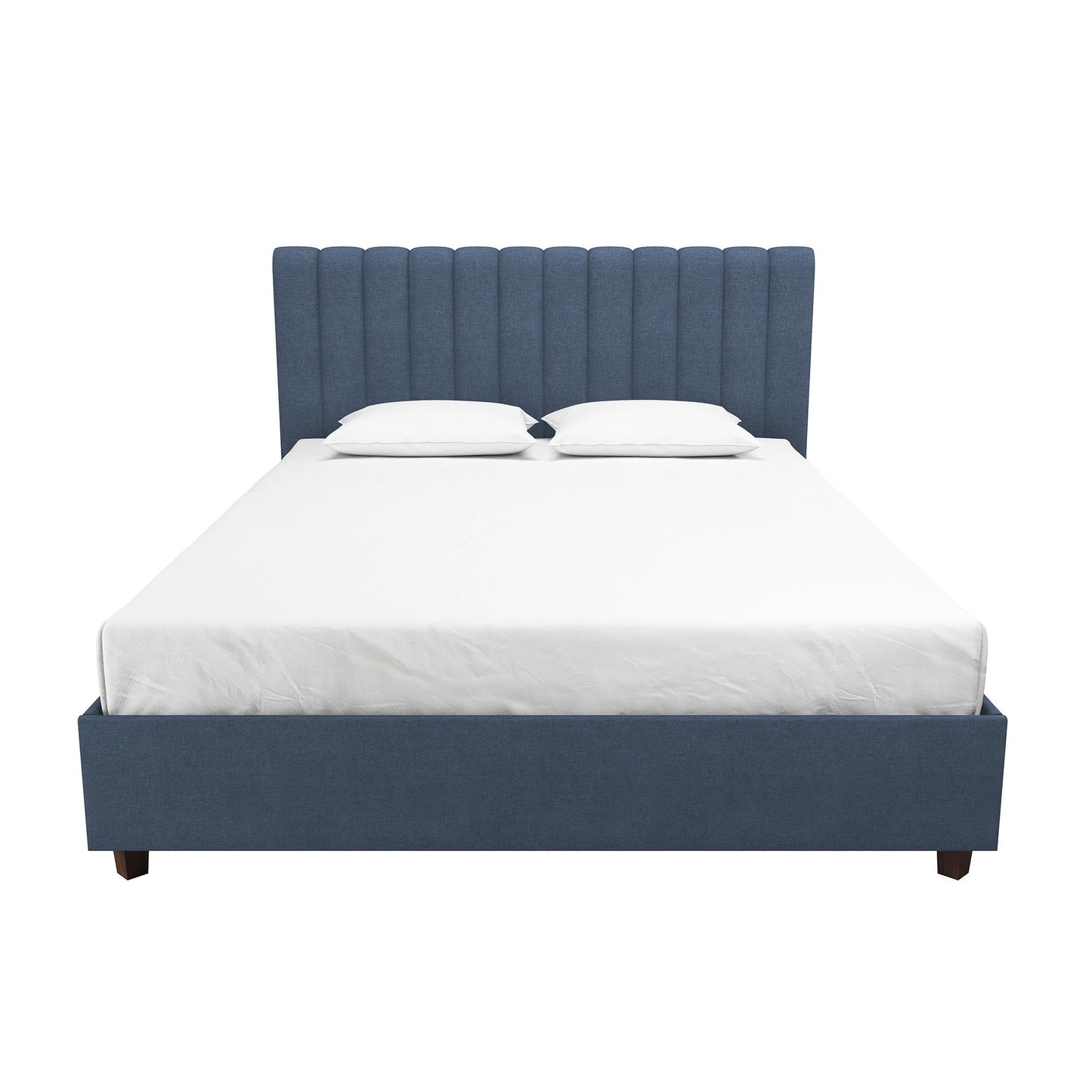 Brittany Upholstered Bed - Blue Linen - Queen