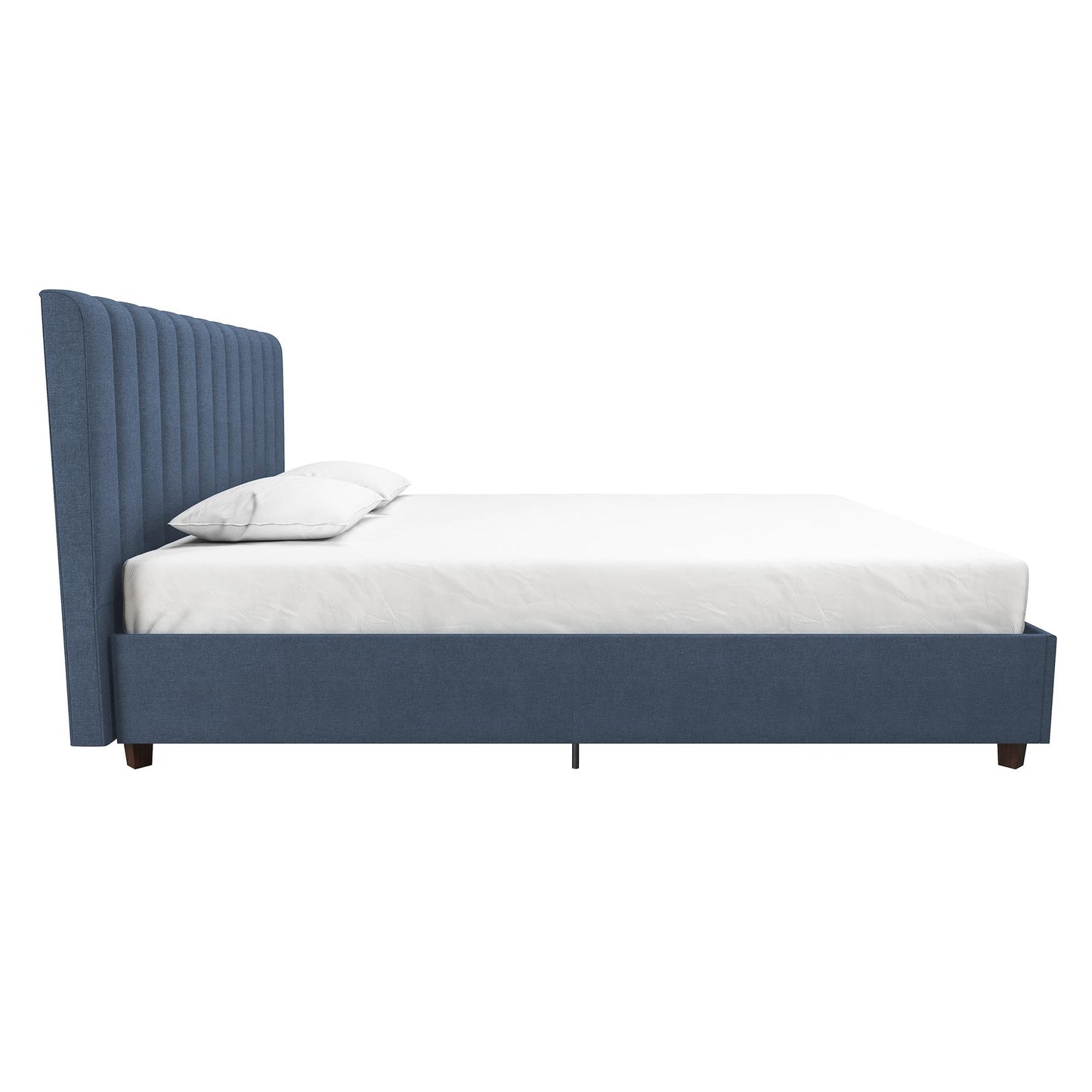 Brittany Upholstered Bed - Blue Linen - Queen