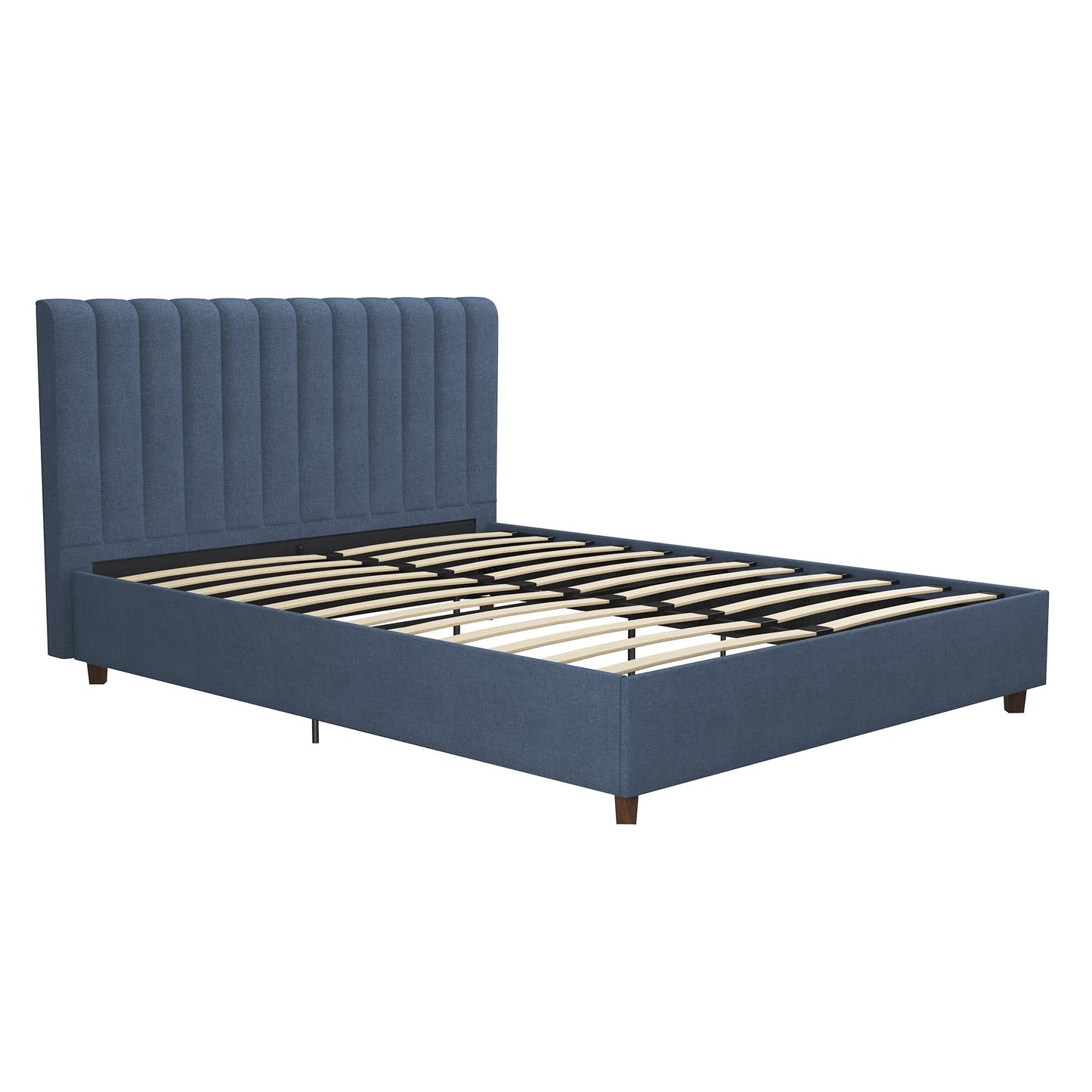 Brittany Upholstered Bed - Blue Linen - Queen
