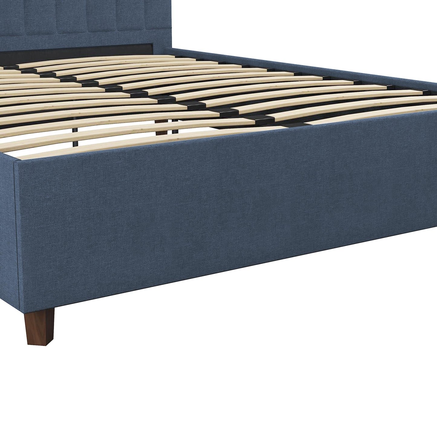 Brittany Upholstered Bed - Blue Linen - Queen