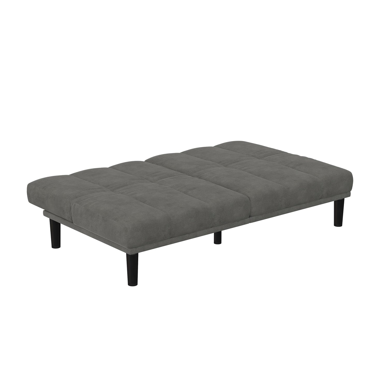 Mainstays Channel Cushion Futon, Gray Microfiber - Gray