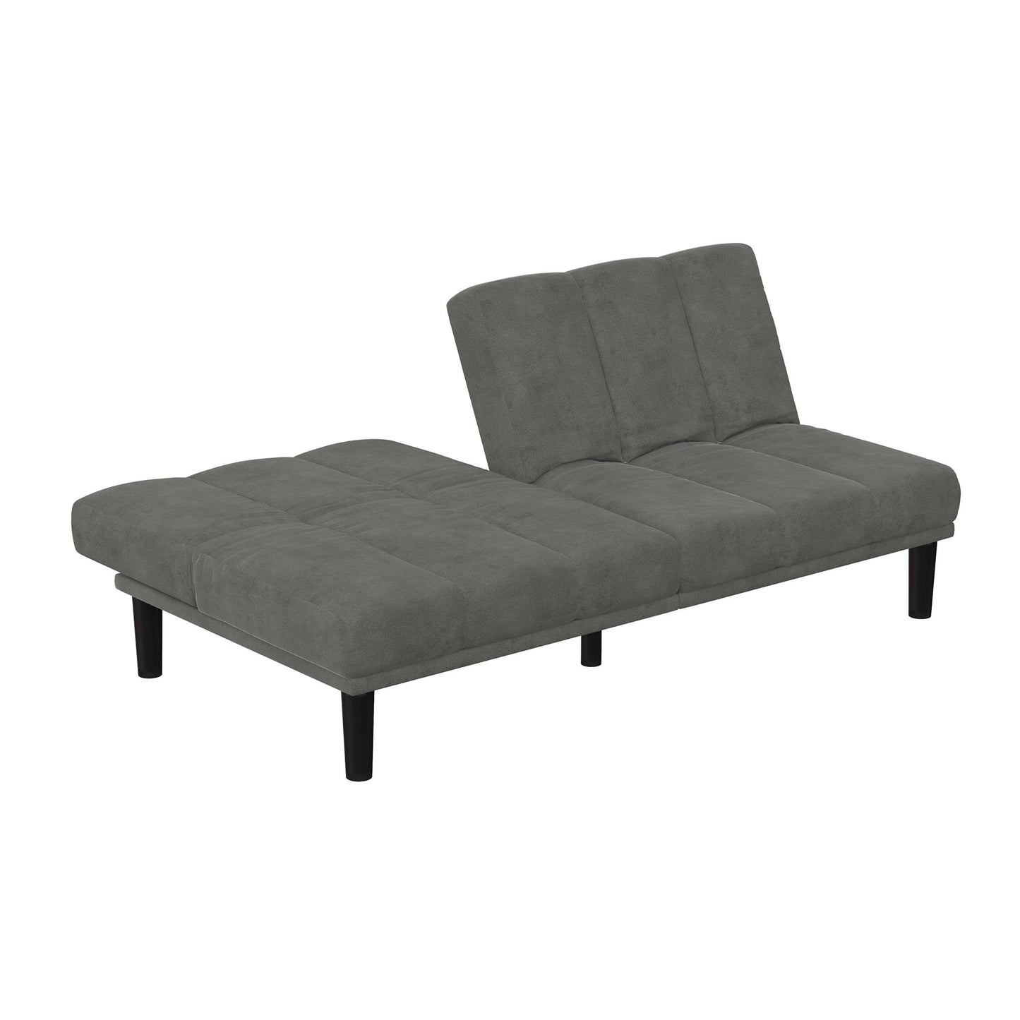 Mainstays Channel Cushion Futon, Gray Microfiber - Gray