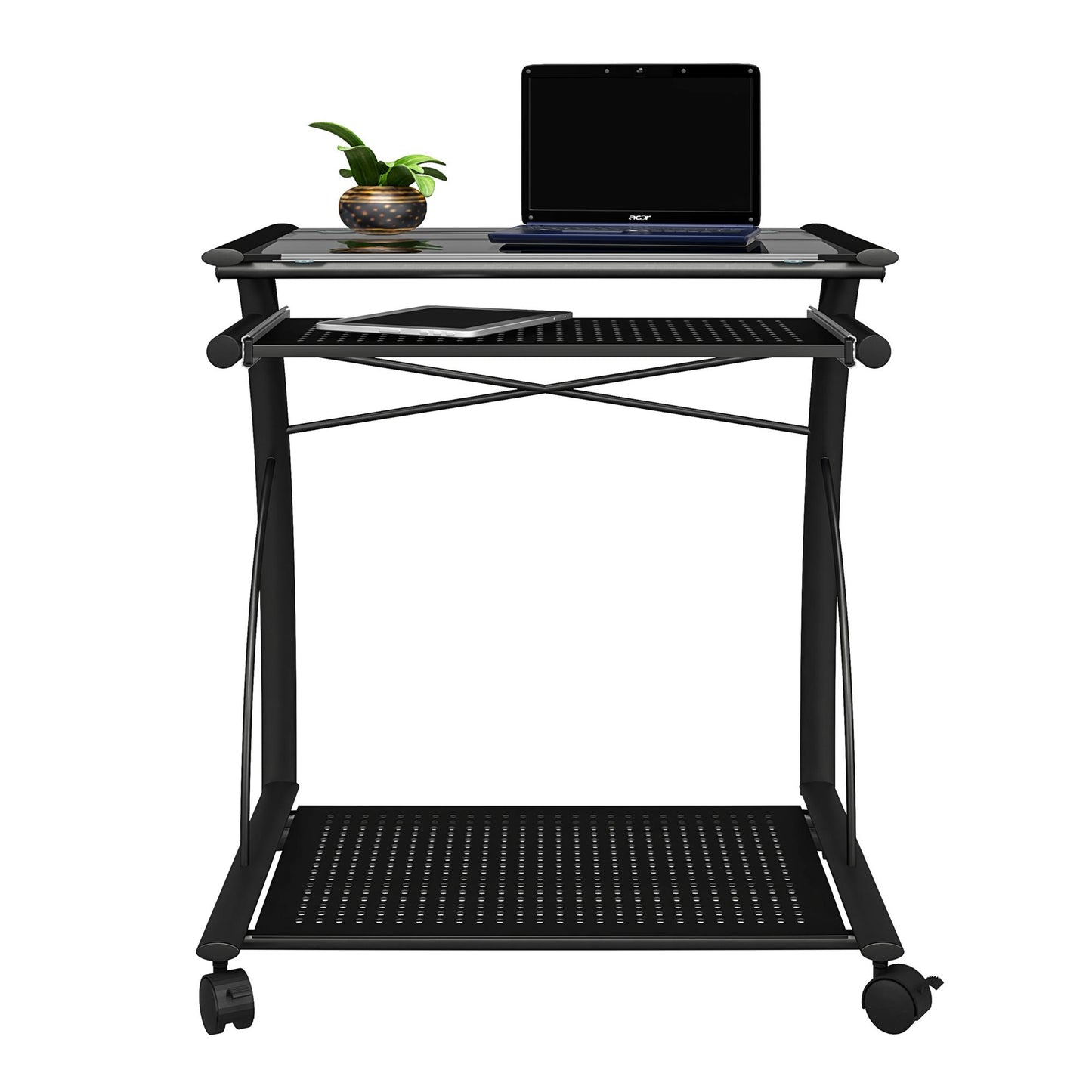 Sheldon Mobile Computer Desk - Black