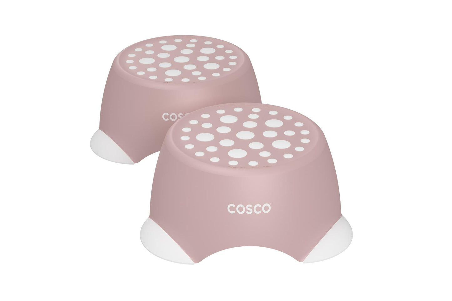 Kids One-Step Step Stool, Set of 2 Lightweight and Non-Slip - Light Pink - 2-Pack