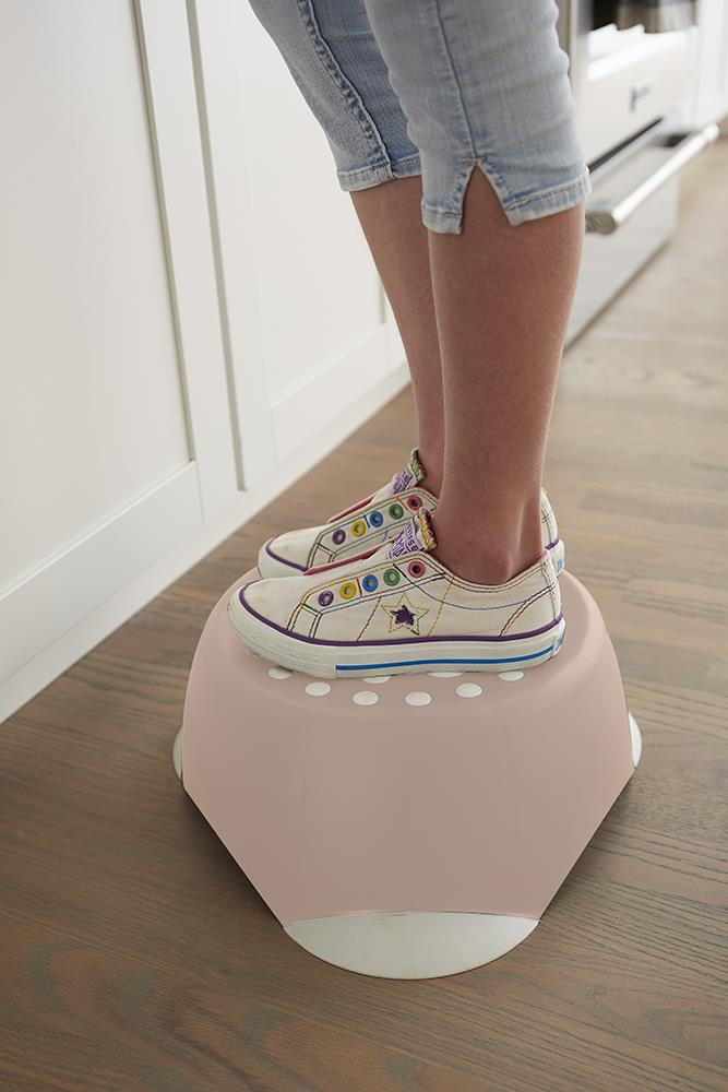 Kids One-Step Step Stool, Set of 2 Lightweight and Non-Slip - Light Pink - 2-Pack