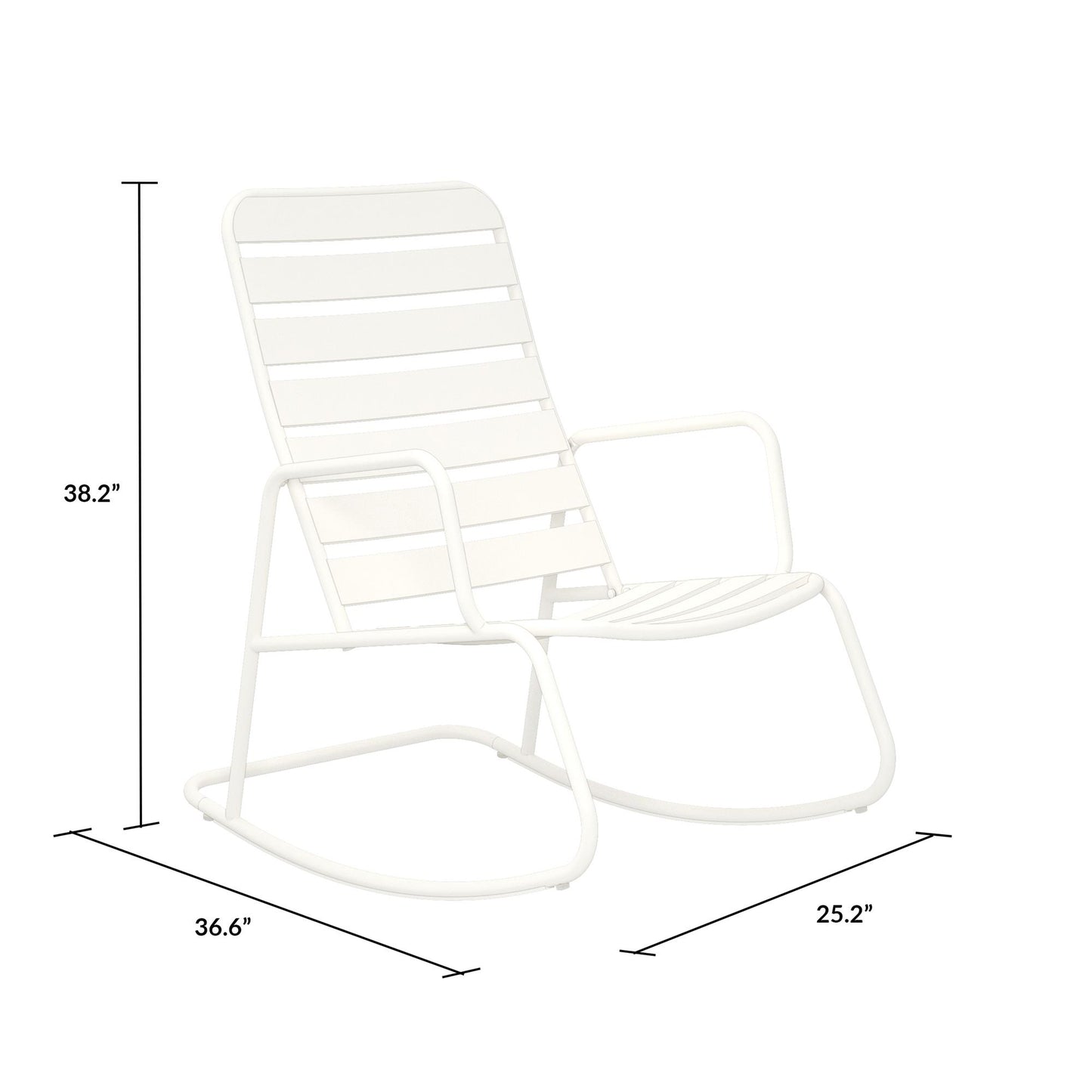 Novogratz Poolside Gossip, Roberta Outdoor/Indoor Rocking Chair, White - White