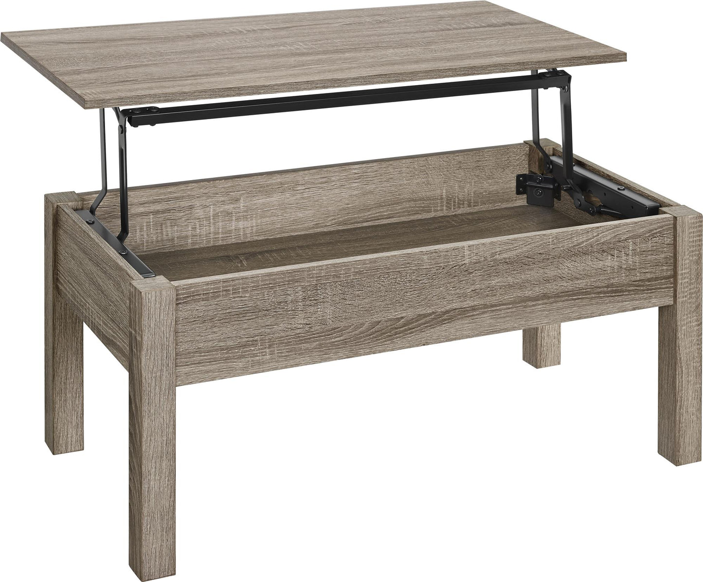 Parsons Lift-Top Coffee Table with Storage Compartment - Distressed Gray Oak