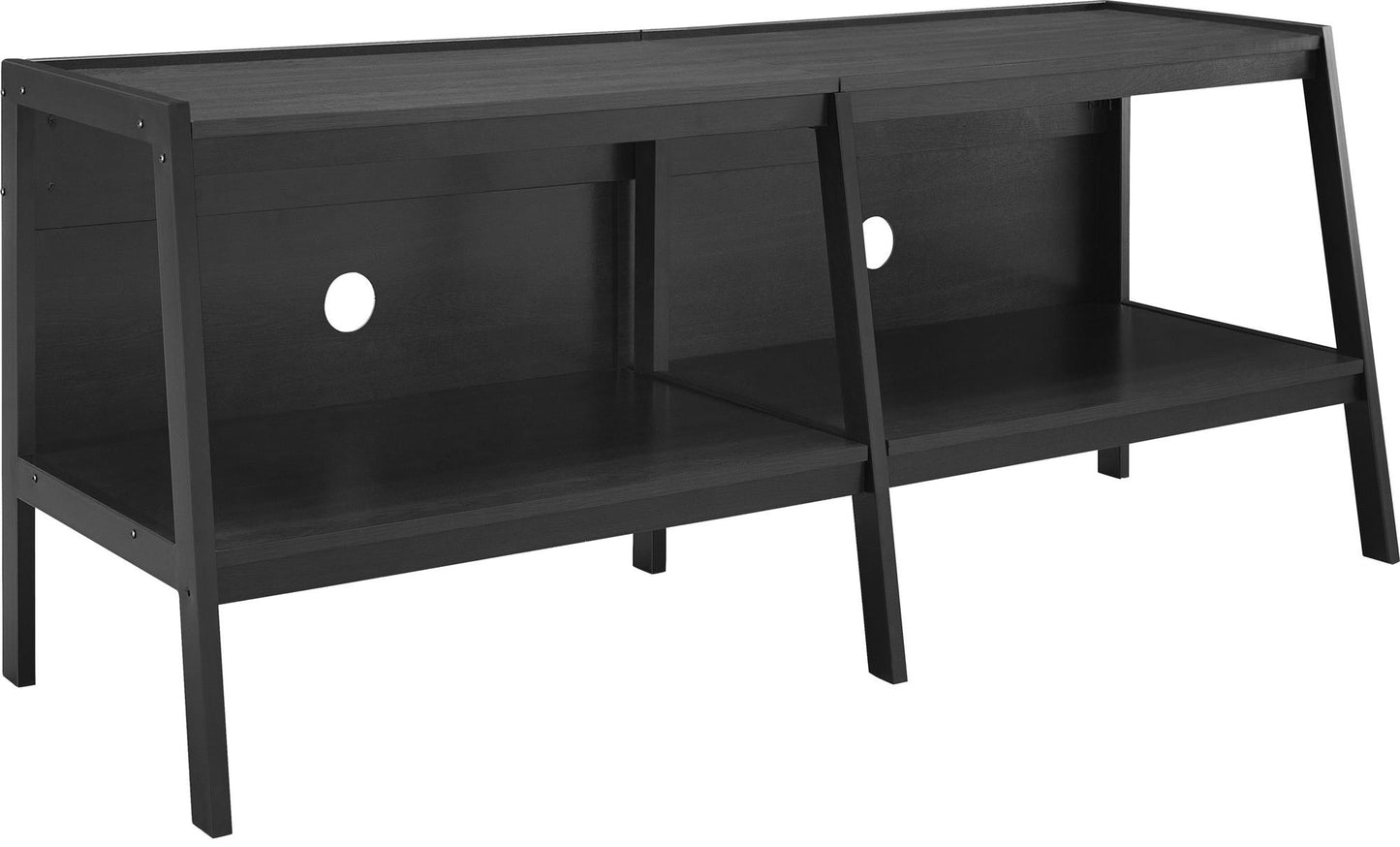 Lawrence Ladder TV Stand for TVs up to 60 Inch with Large Storage Shelf - Black