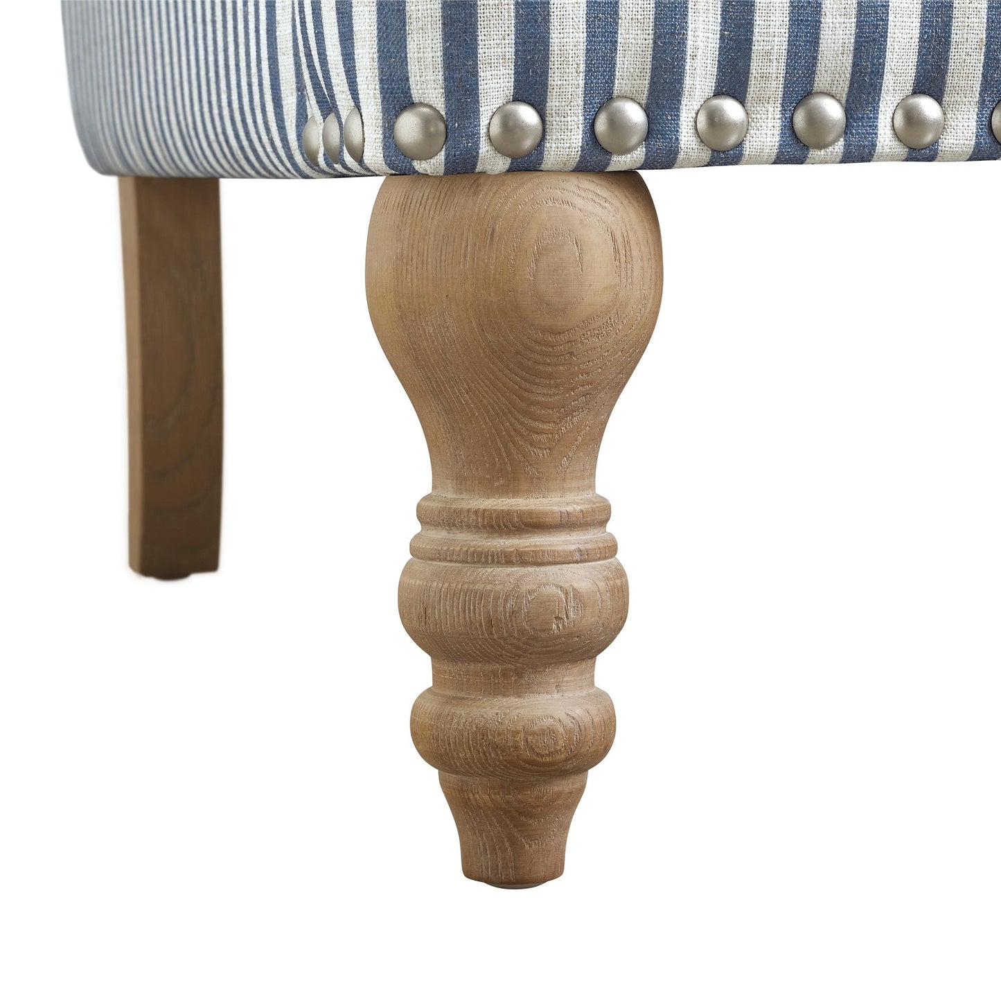 Jaya Upholstered Accent Chair with Solid Wood Feet - Blue Stripe