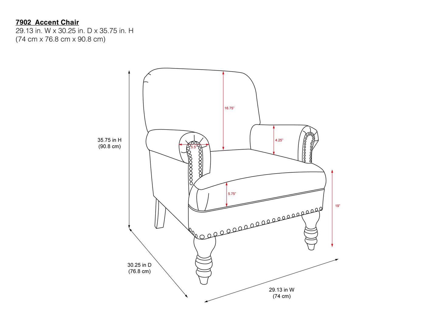 Jaya Upholstered Accent Chair with Solid Wood Feet - Blue Stripe