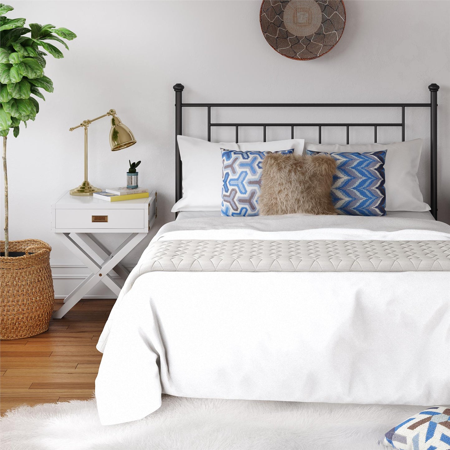 Provo Sturdy and Elegant Metal Headboard - Black