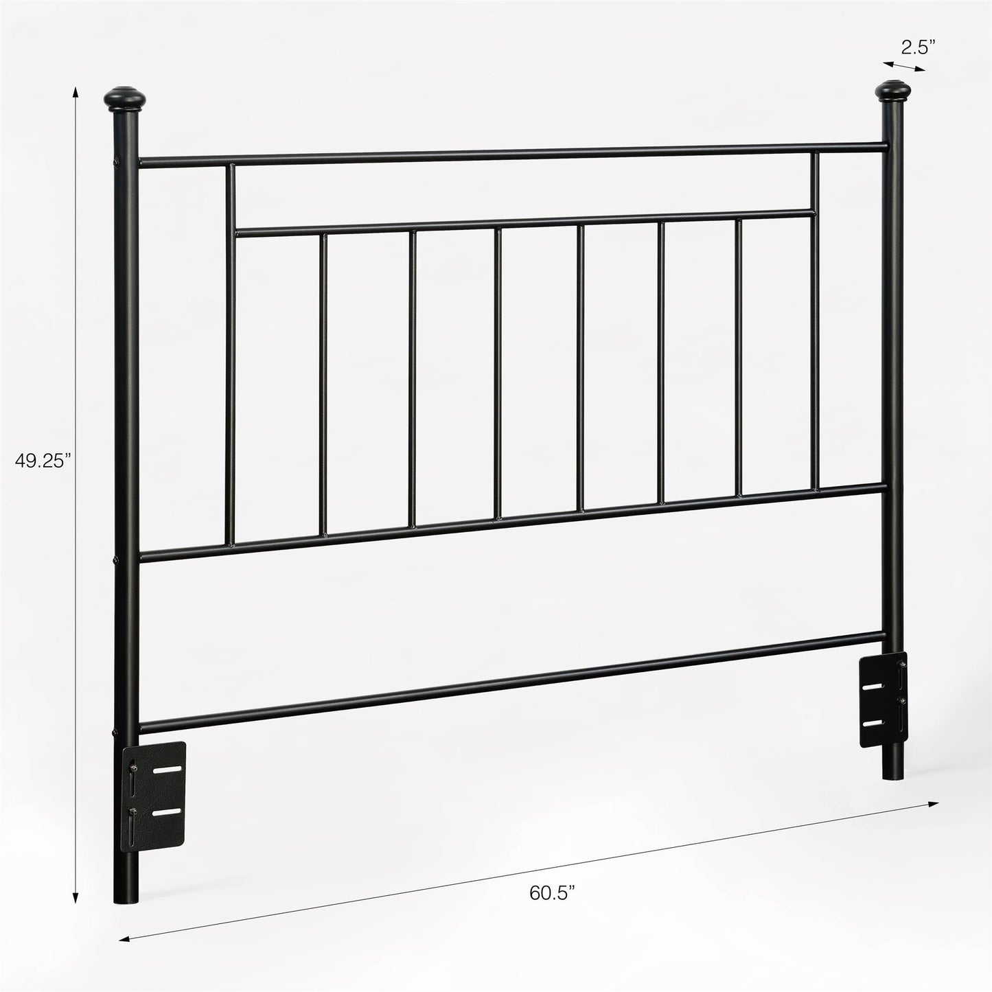 Provo Sturdy and Elegant Metal Headboard - Black