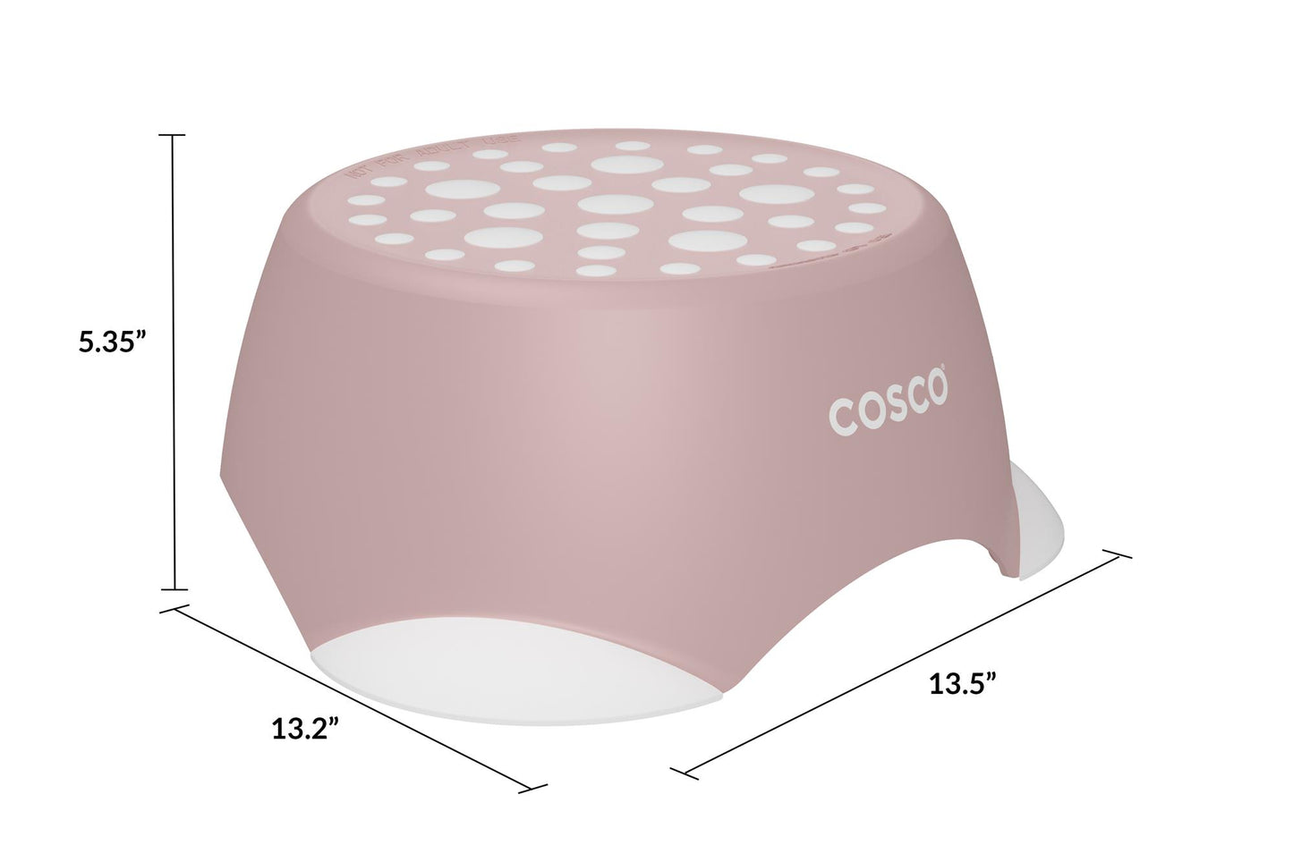 Kids One-Step Step Stool, Set of 2 Lightweight and Non-Slip - Light Pink - 2-Pack