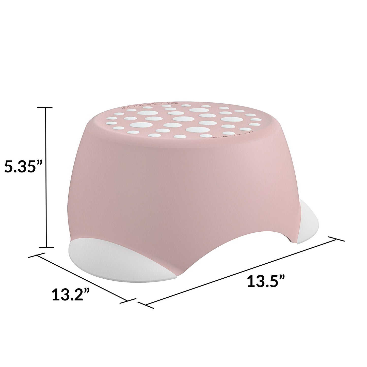 Kids One-Step Step Stool, Set of 2 Lightweight and Non-Slip - Light Pink - 2-Pack