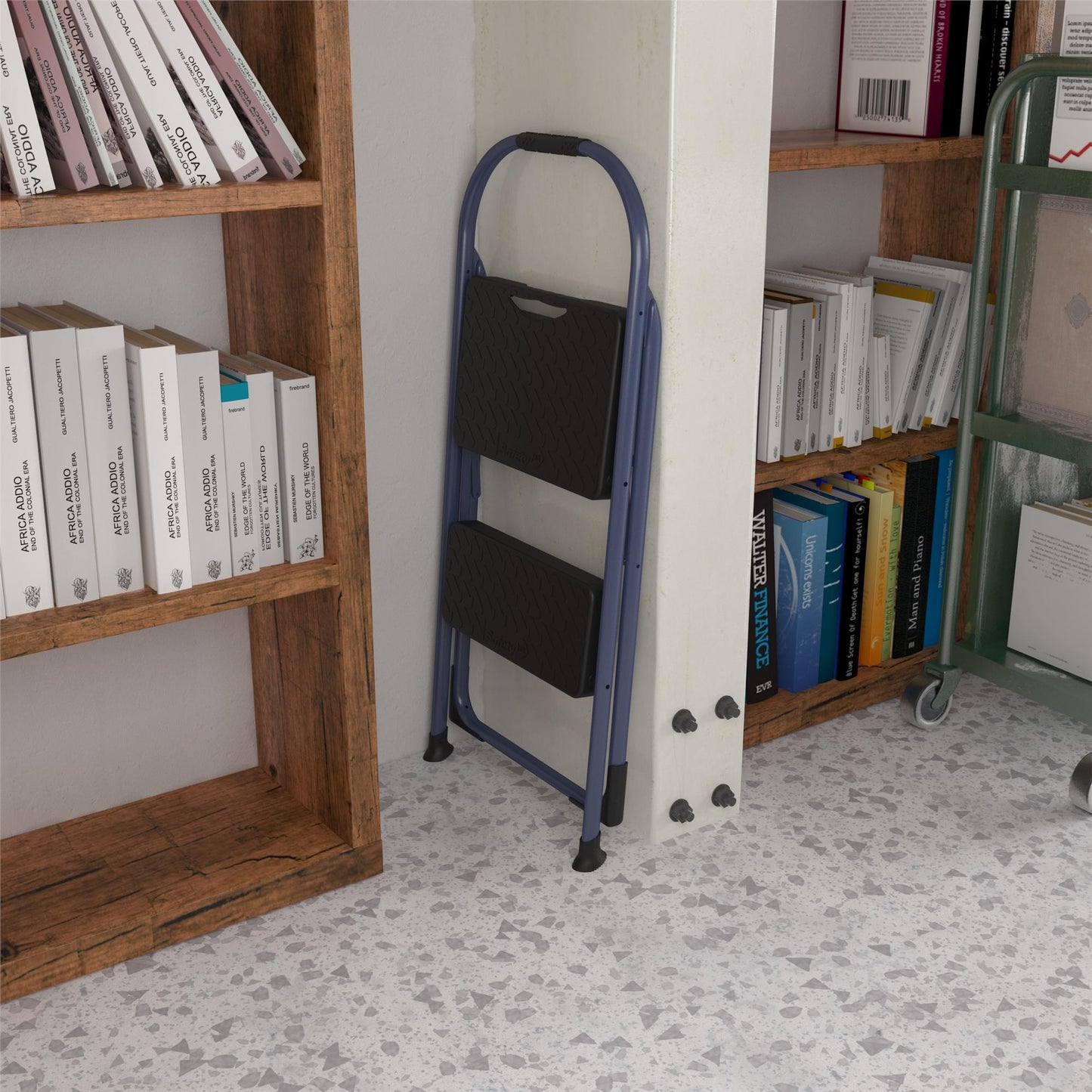 Multi-Step Folding Step Stool with 225 lb Weight Capacity - Navy - 2 Step
