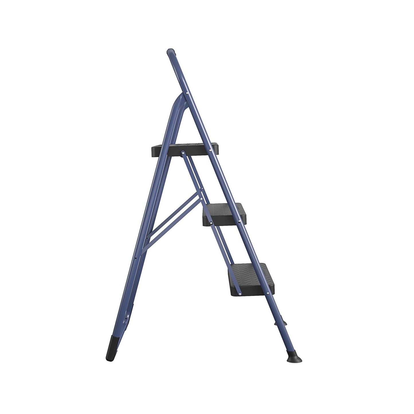Multi-Step Folding Step Stool with 225 lb Weight Capacity - Navy - 3 Step