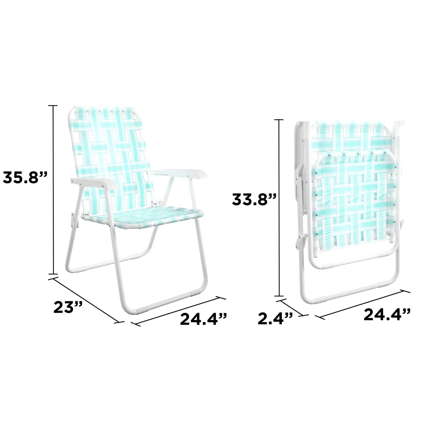 Novogratz Poolside Gossip, Priscilla Folding Chairs, 2-Pack, Aqua Haze - Aqua Haze - 2-Pack