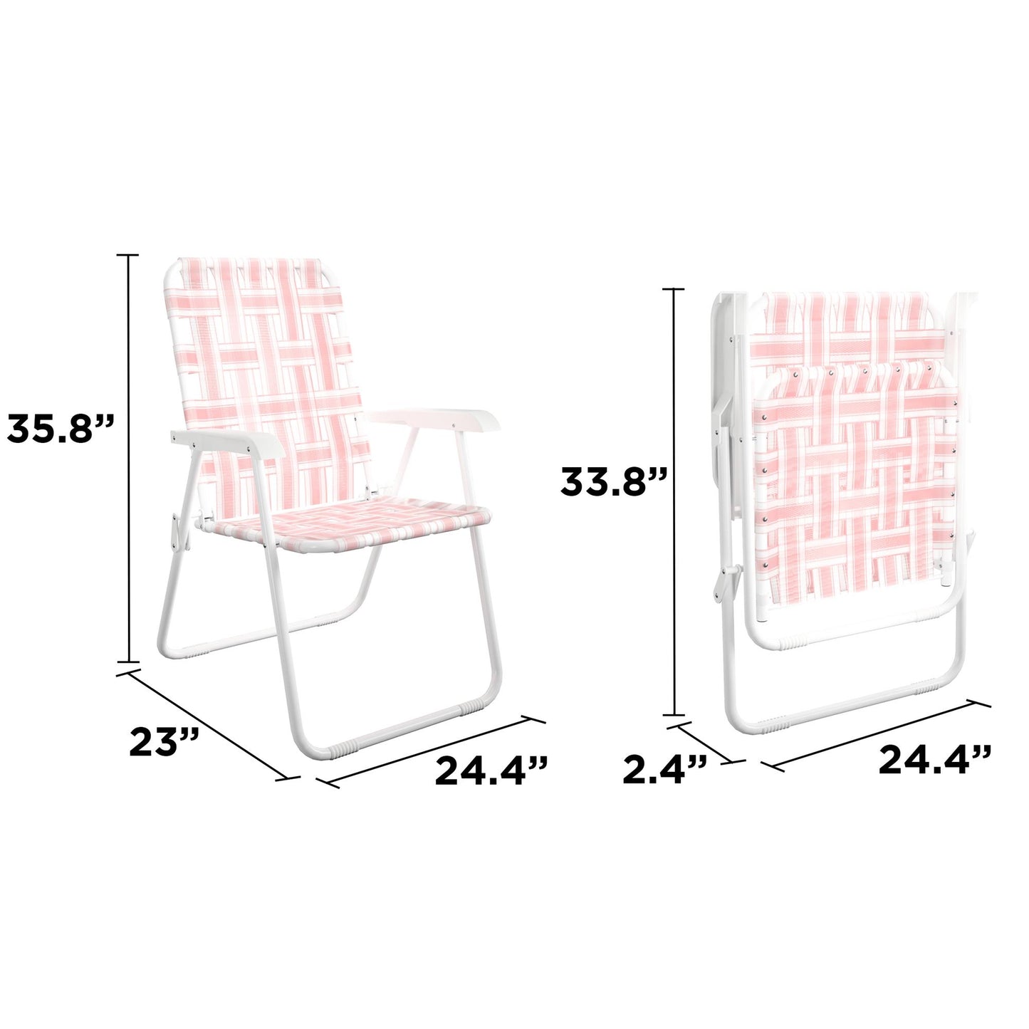 Novogratz Poolside Gossip, Priscilla Folding Chairs, 2-Pack, Rosewater - Rosewater - 2-Pack