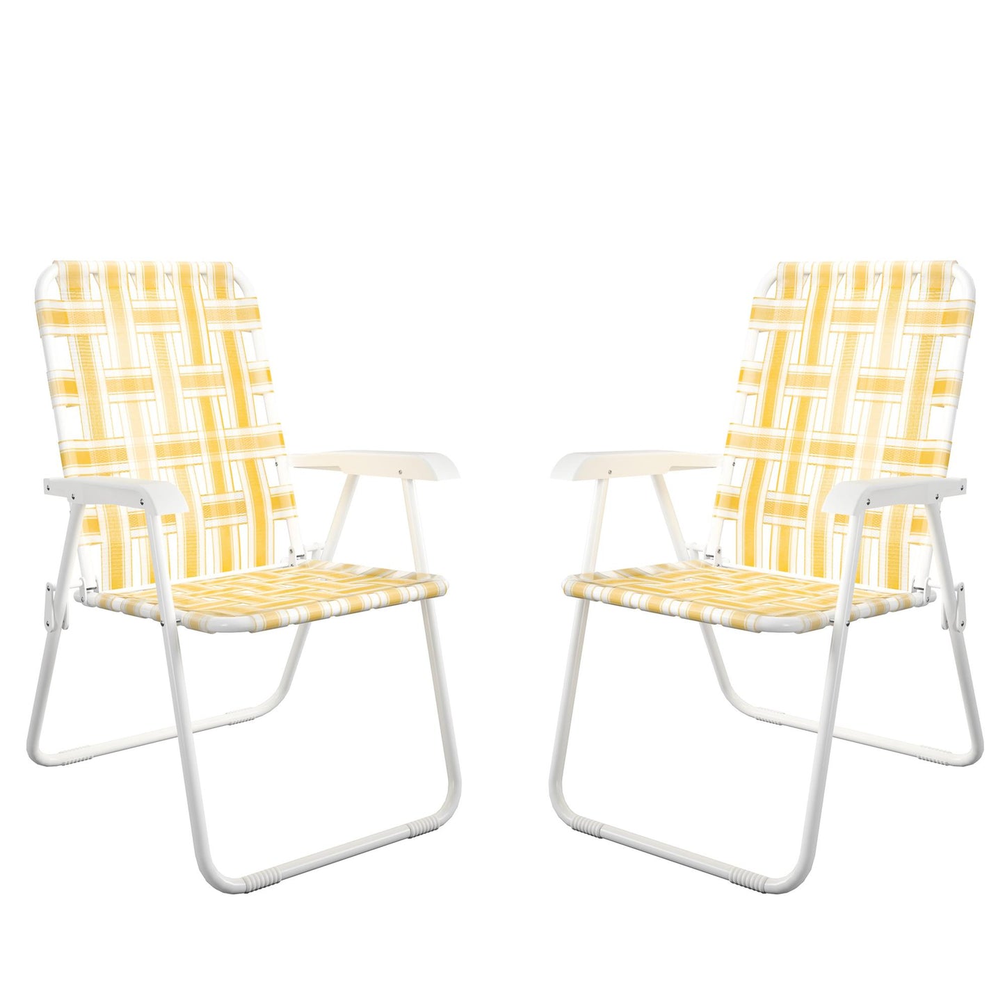 Novogratz Poolside Gossip, Priscilla Folding Chairs, 2-Pack, Yellow - Yellow - 2-Pack