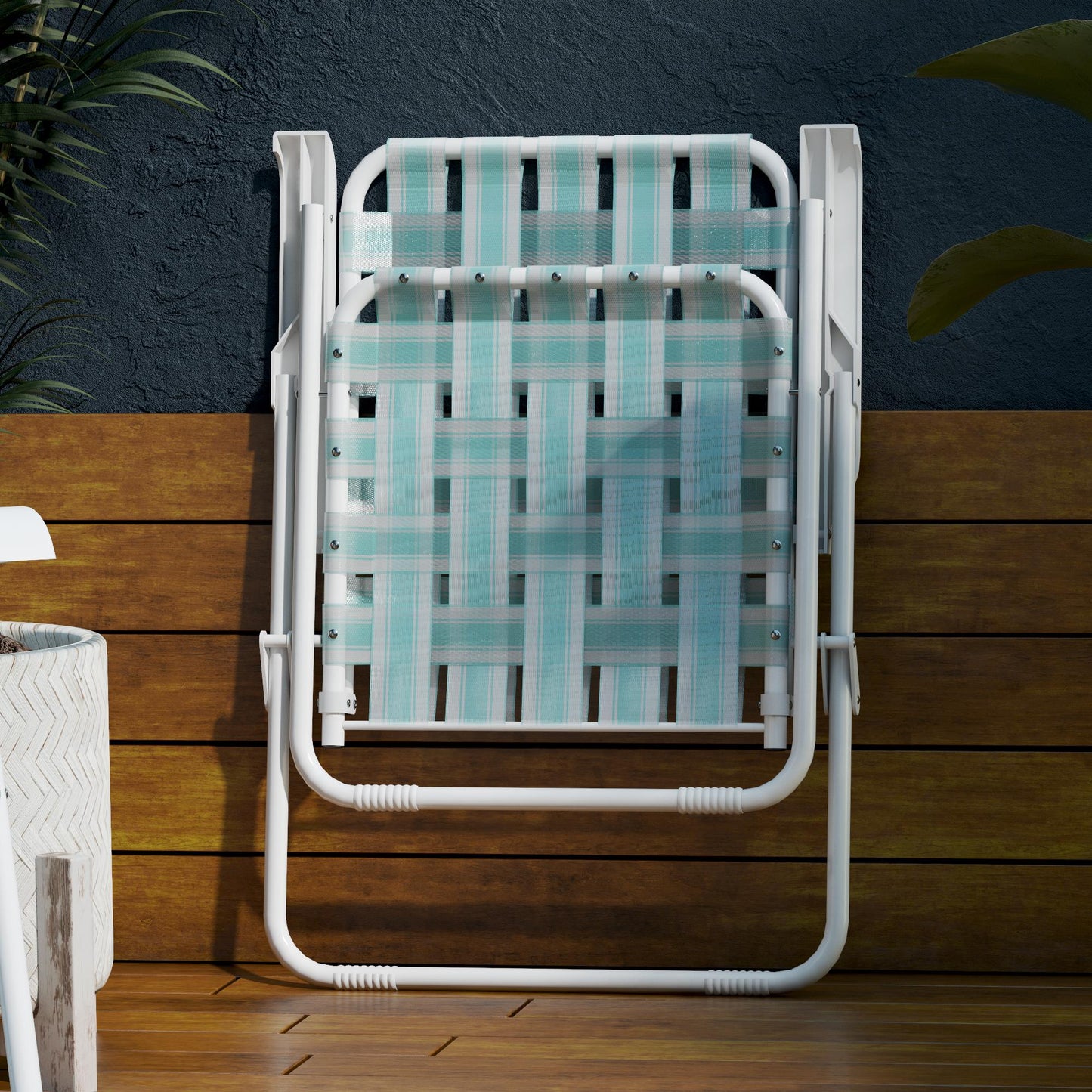 Novogratz Poolside Gossip, Priscilla Folding Chairs, 2-Pack, Aqua Haze - Aqua Haze - 2-Pack