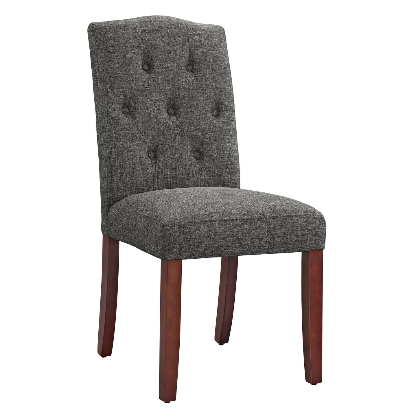 Better Homes and Gardens Parsons Upholstered Tufted Dining Chair, Gray - Grey Linen