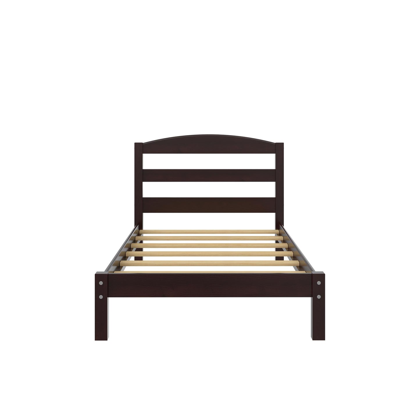 Braylon Twin Sized Wooden Bed Frame with Wood Slats - Espresso