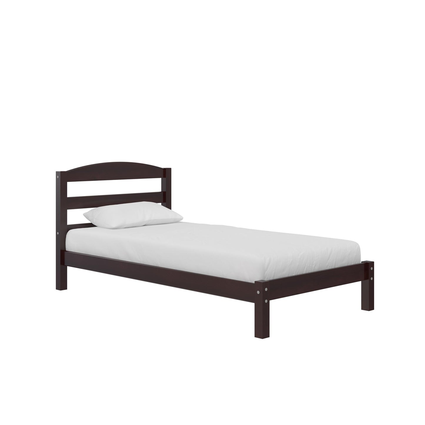 Braylon Twin Sized Wooden Bed Frame with Wood Slats - Espresso