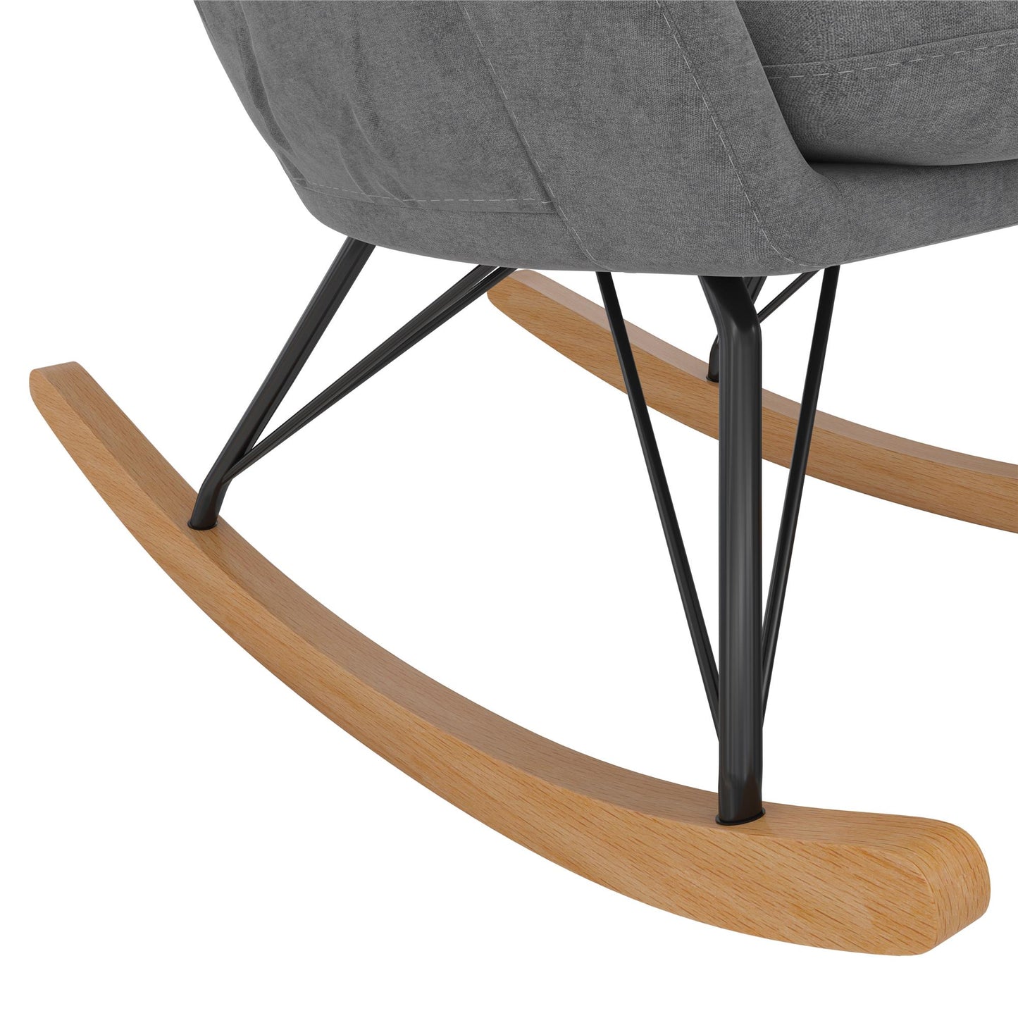 Robbie Rocker Accent Chair with Storage Pockets and Matching Pillow Headrest - Gray