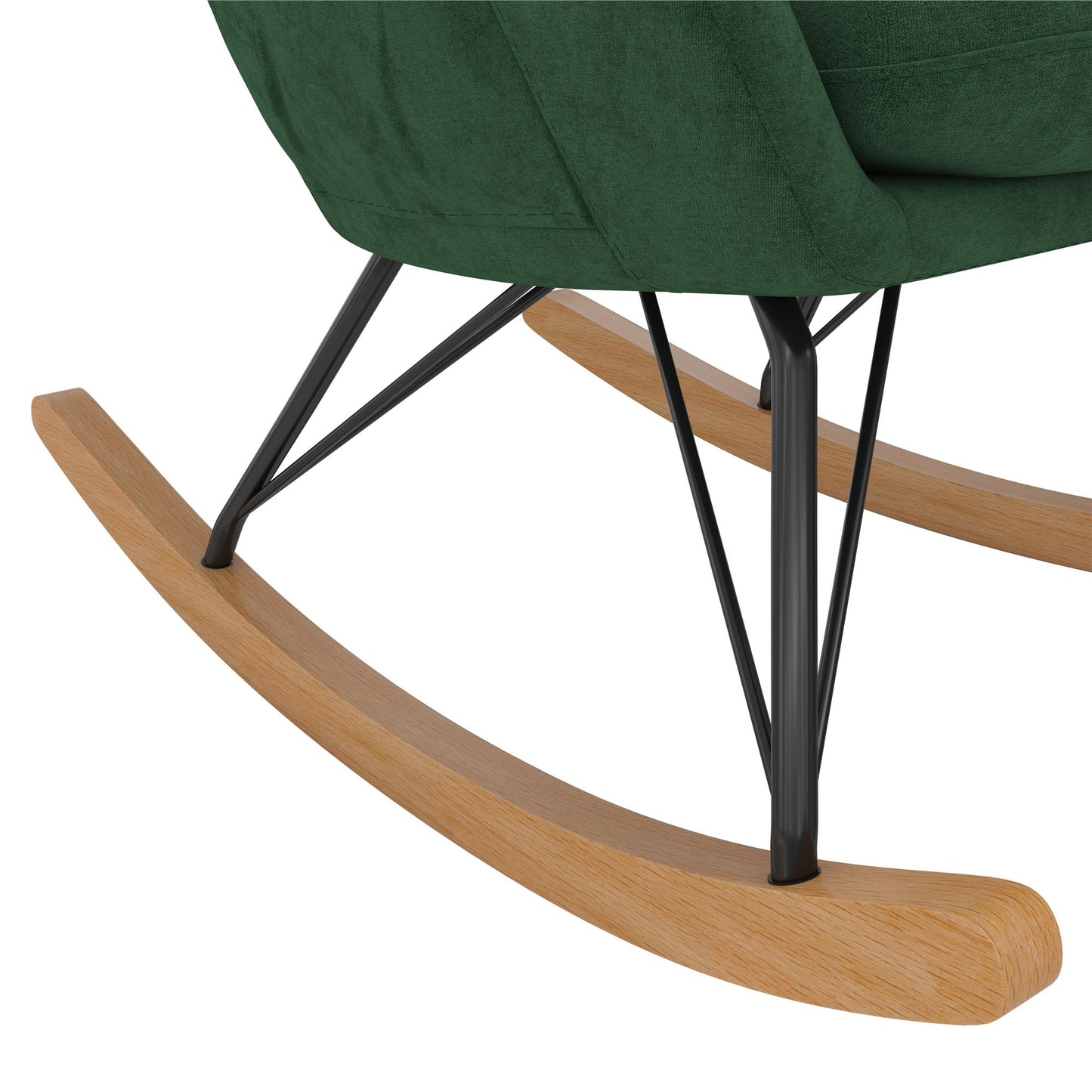 Robbie Rocker Accent Chair with Storage Pockets and Matching Pillow Headrest - Green