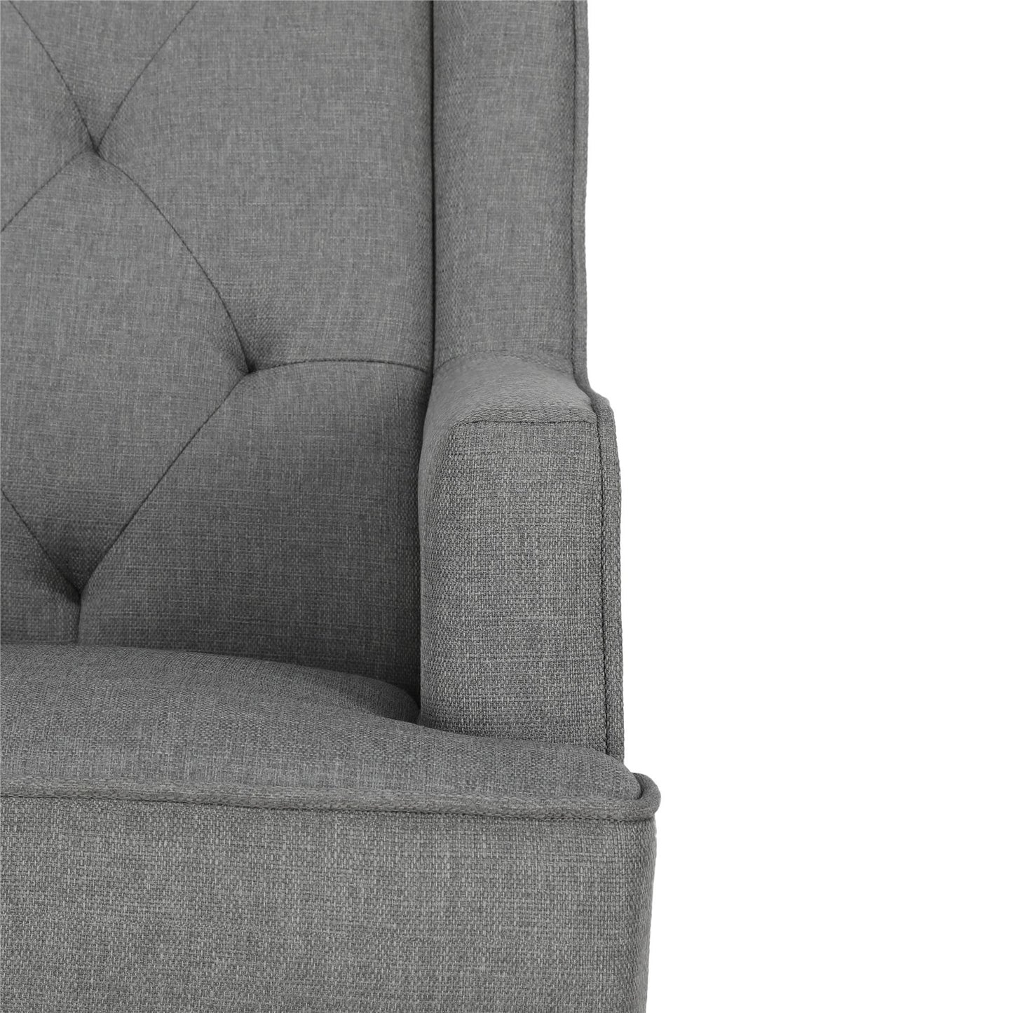 Bennet Transitional Wingback Linen Upholstered Nursery Rocker Chair - Grey Linen