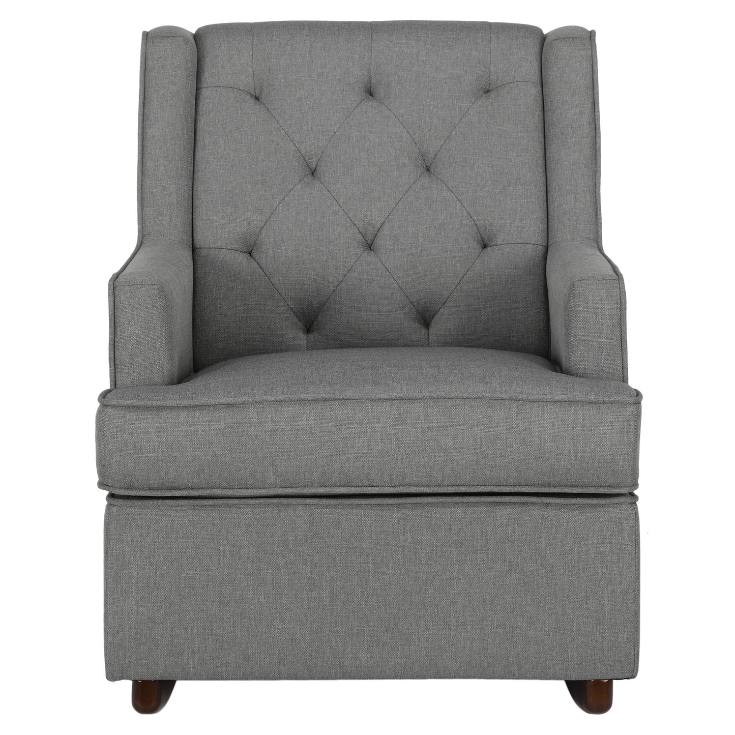 Bennet Transitional Wingback Linen Upholstered Nursery Rocker Chair - Grey Linen