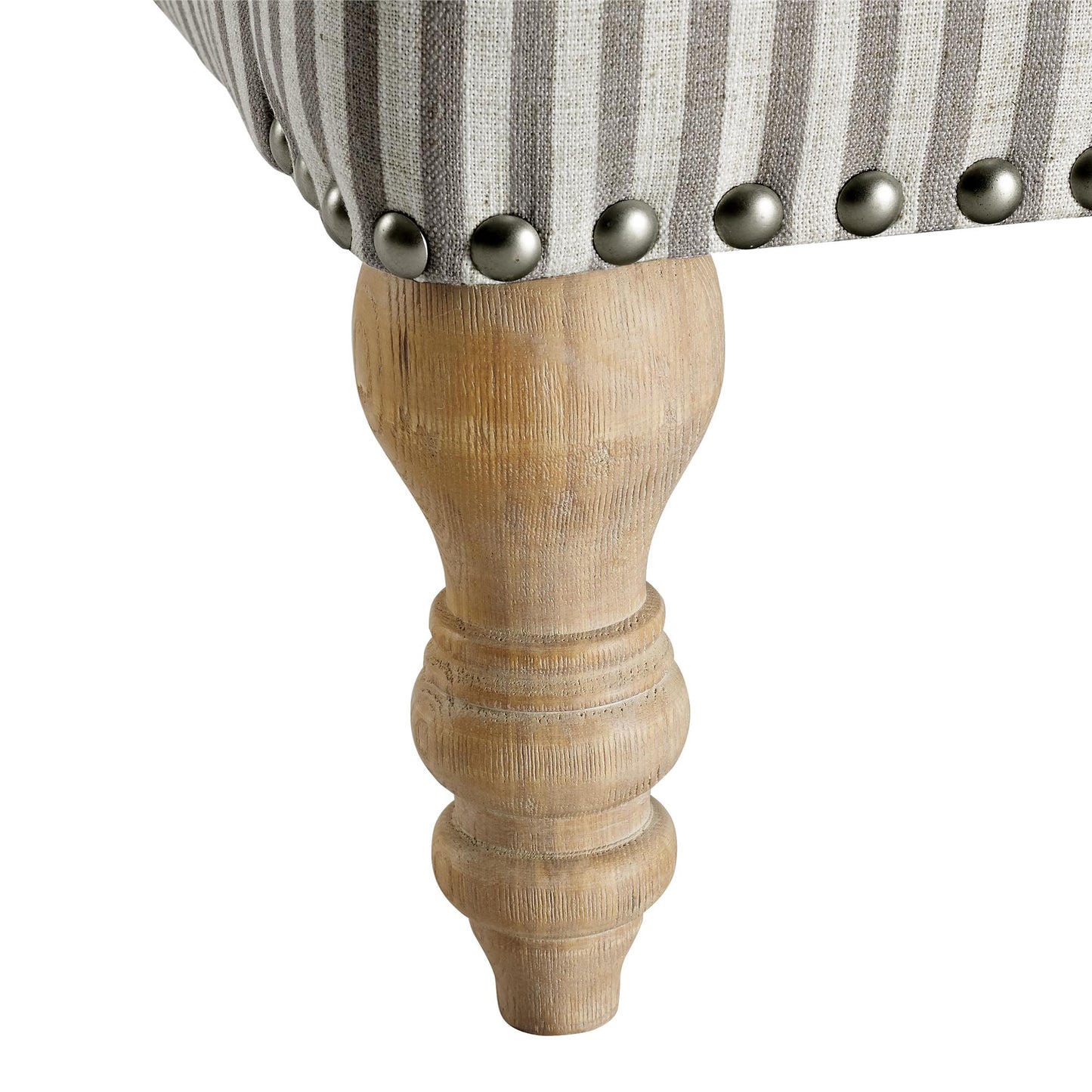 Jaya Upholstered Accent Chair with Solid Wood Feet - Beige Stripe
