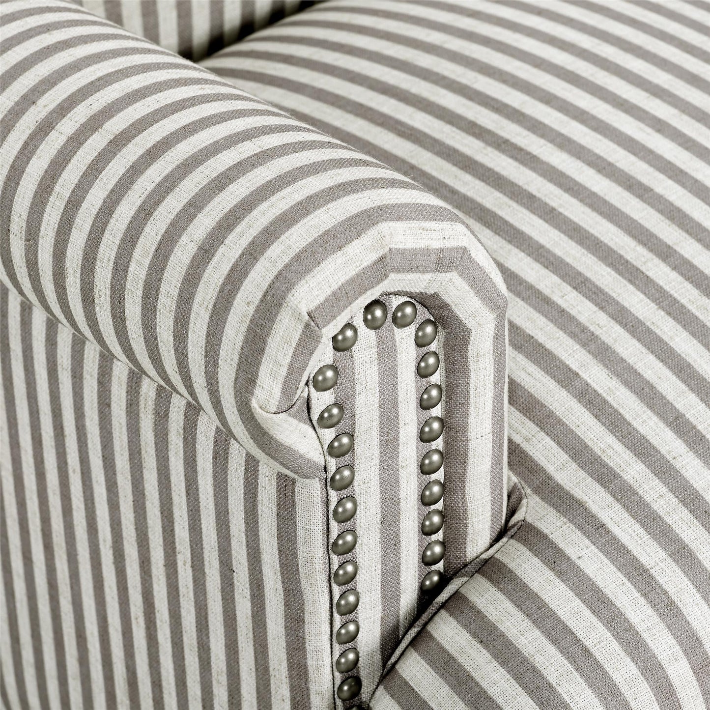 Jaya Upholstered Accent Chair with Solid Wood Feet - Beige Stripe