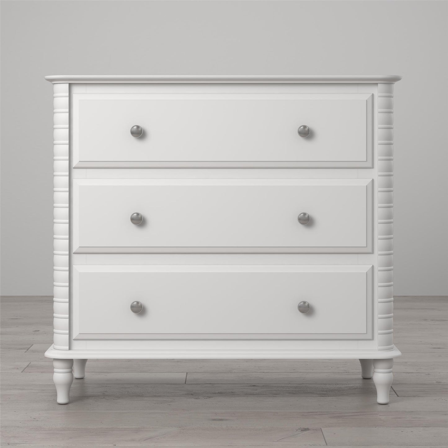 Rowan Valley Linden 3 Drawer Dresser with Wood Feet - White