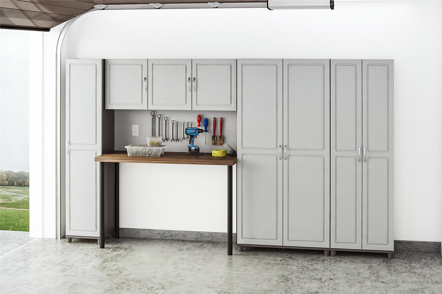 Kendall 16 Inch Multipurpose Storage Cabinet with 5 Shelves - Gray