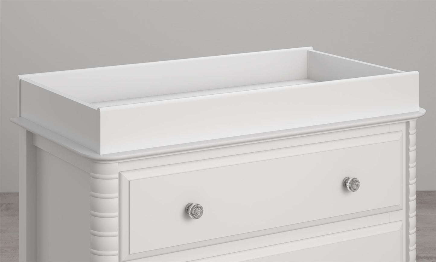 Rowan Valley Linden 3 Drawer Dresser with Wood Feet - White