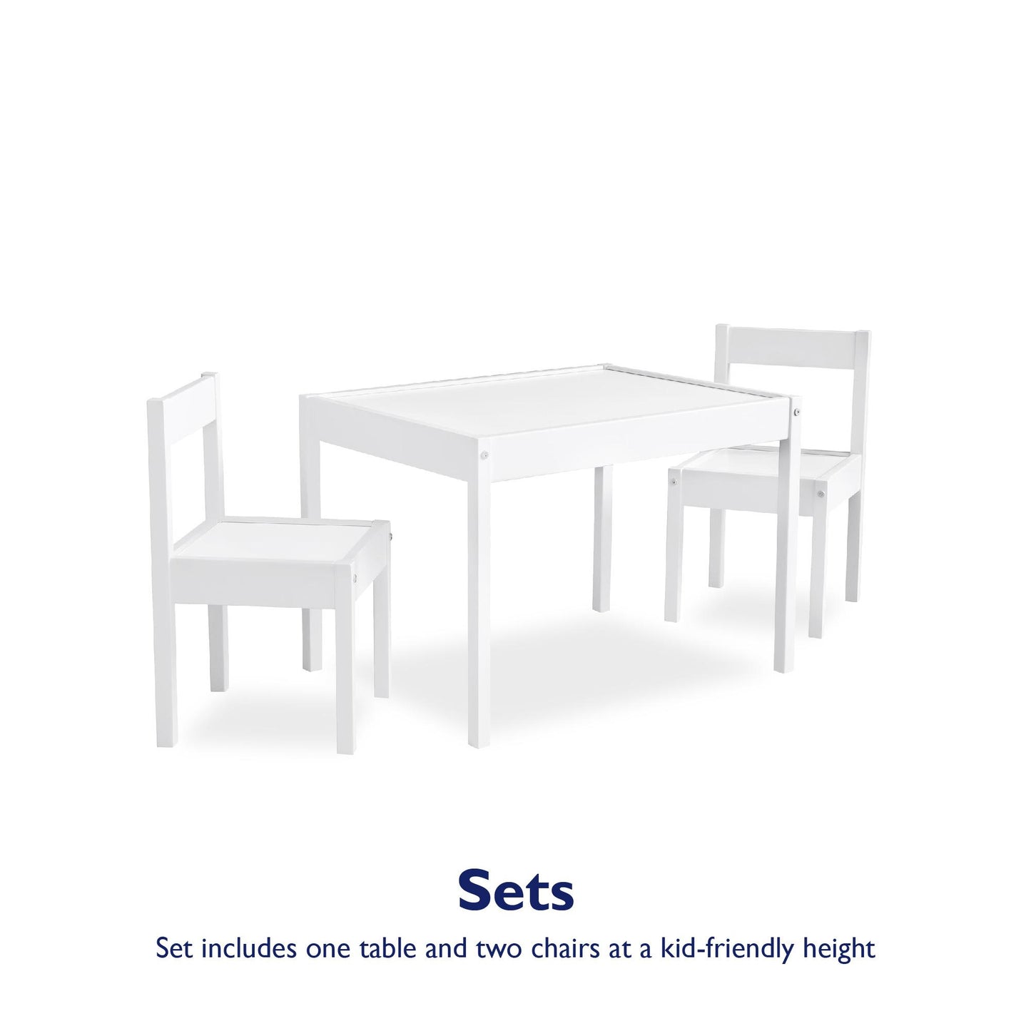 Hunter 3-Piece Kiddy Table and Chair Kids Set - White