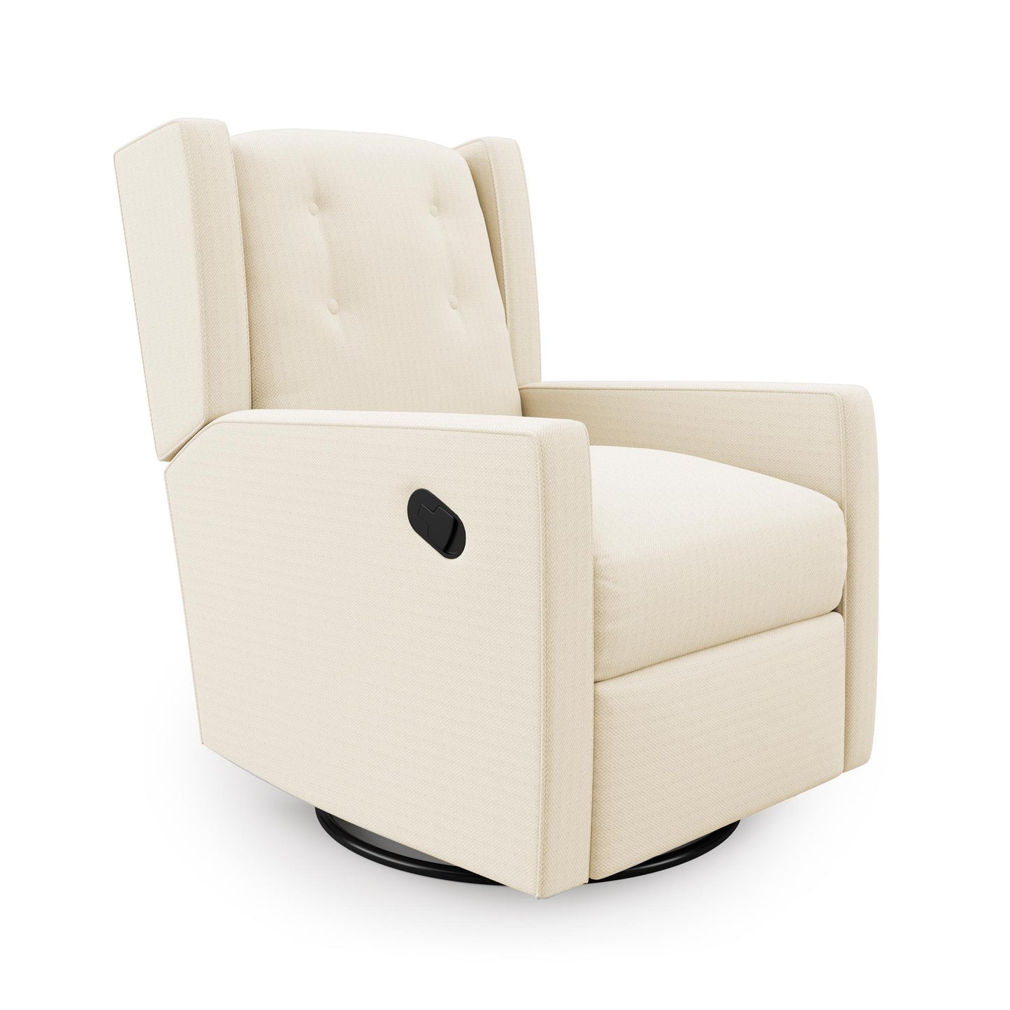 Mikayla Swivel Glider Recliner Chair Pocket Coil Seating - White