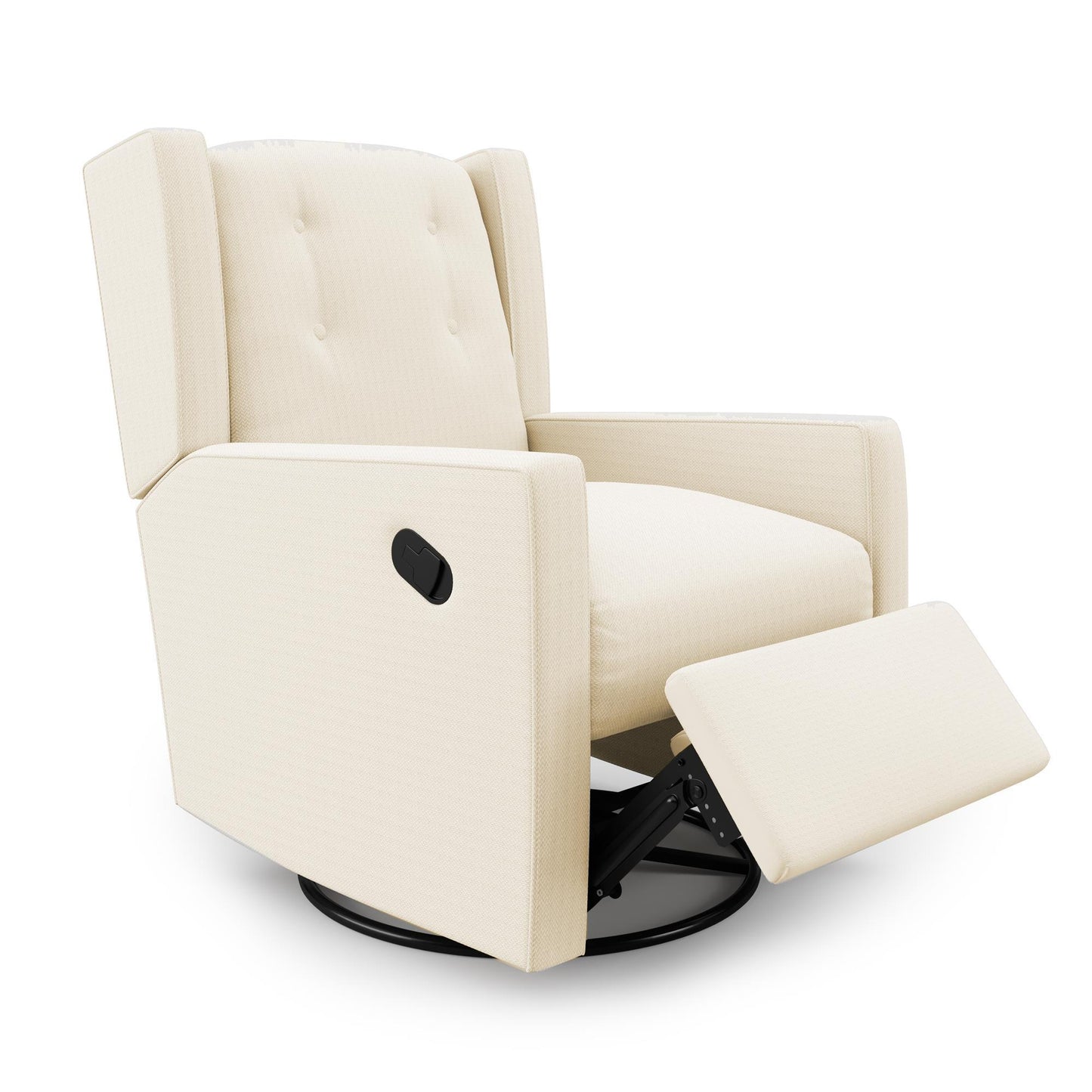 Mikayla Swivel Glider Recliner Chair Pocket Coil Seating - White
