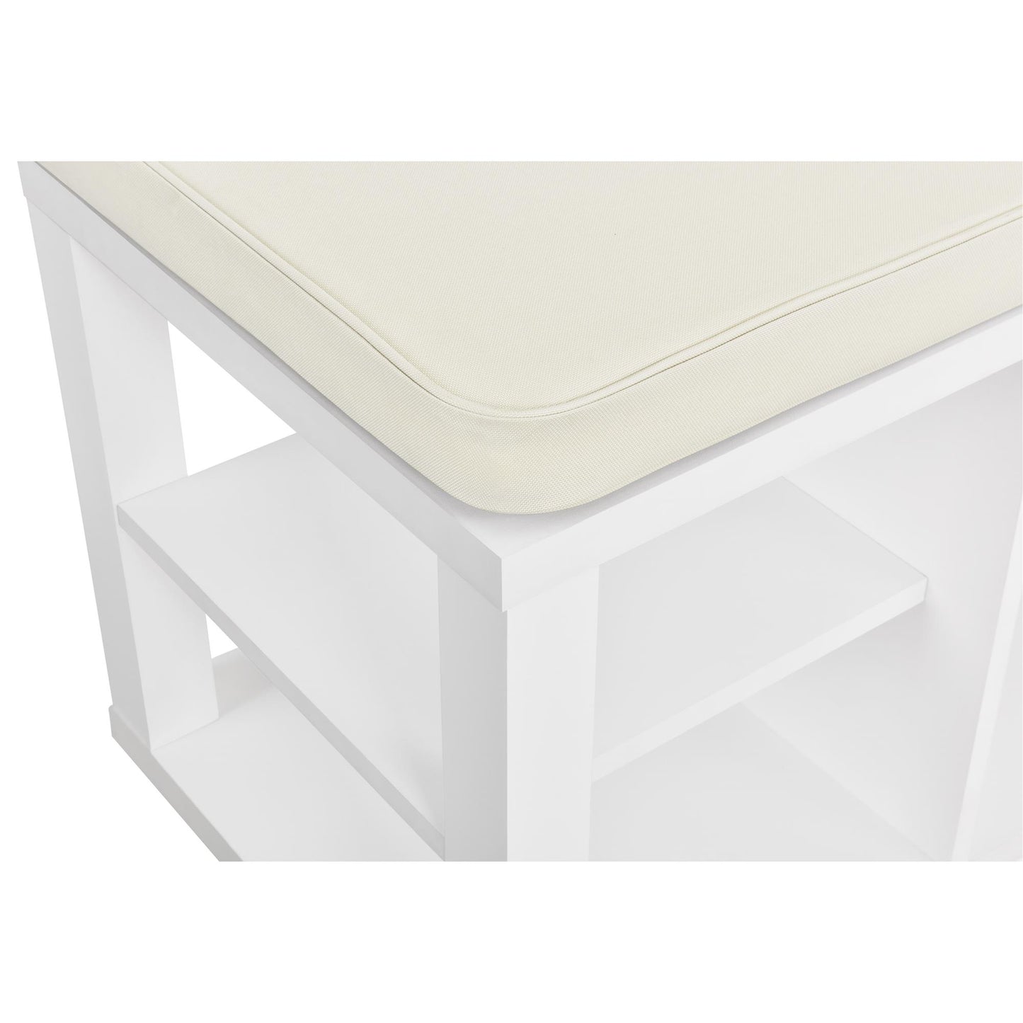 Parsons Multipurpose Storage Bench with Foam Cushion - White