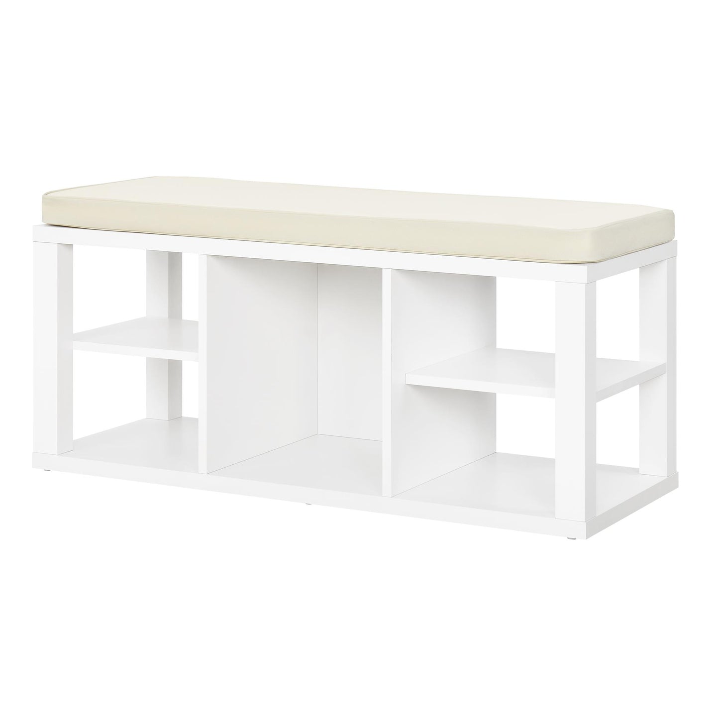 Parsons Multipurpose Storage Bench with Foam Cushion - White