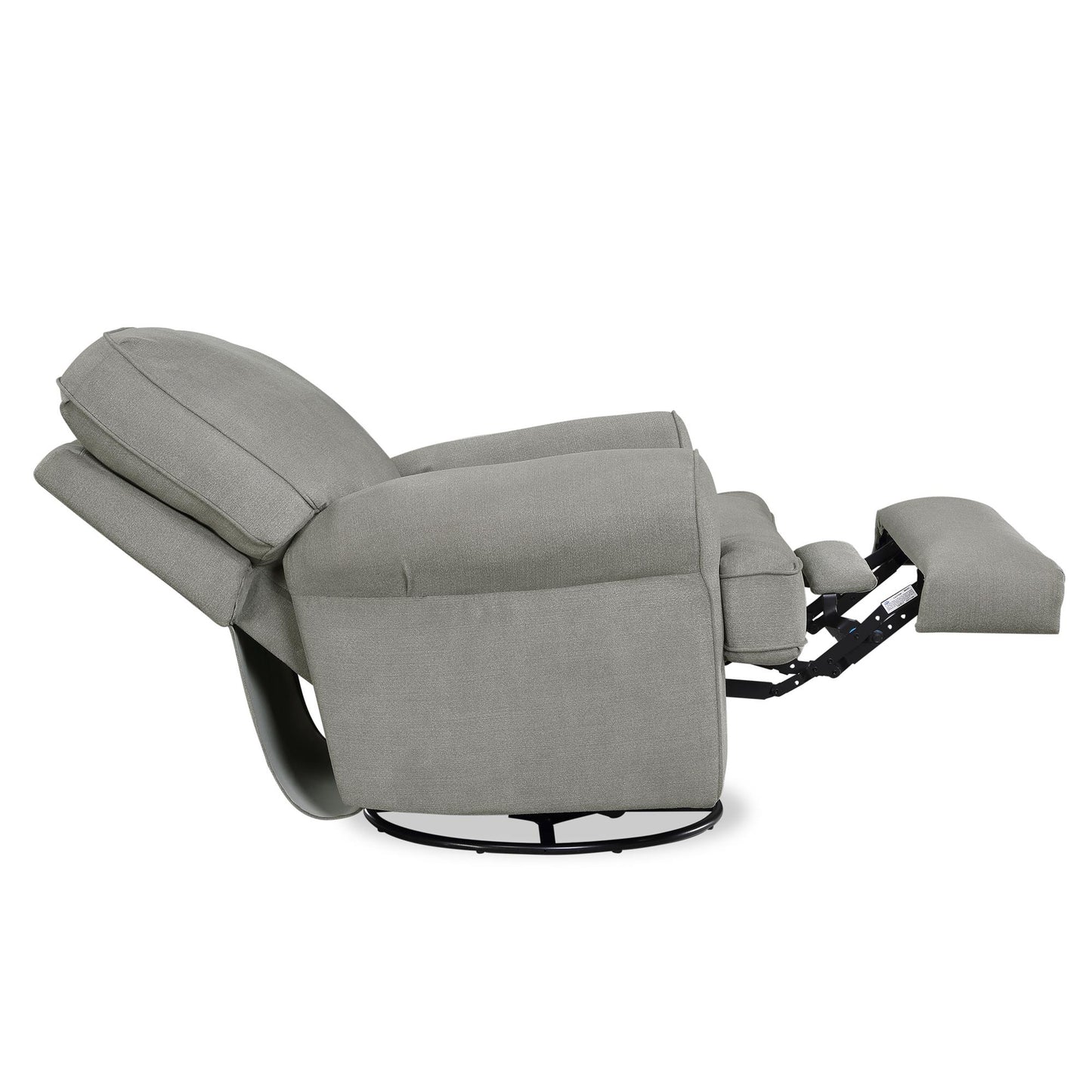 Tiana Swivel Glider Recliner Chair with Big Roll Arms and Pillowback - Gray