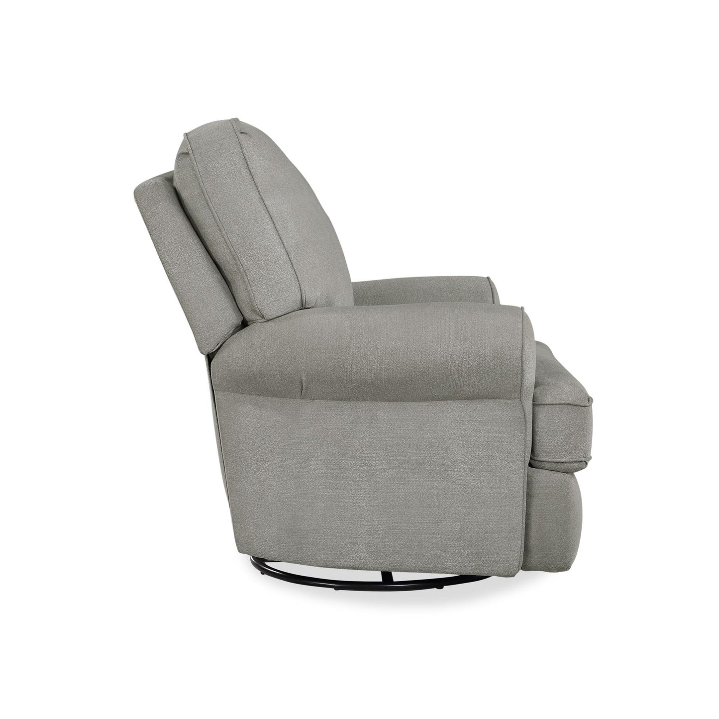 Tiana Swivel Glider Recliner Chair with Big Roll Arms and Pillowback - Gray