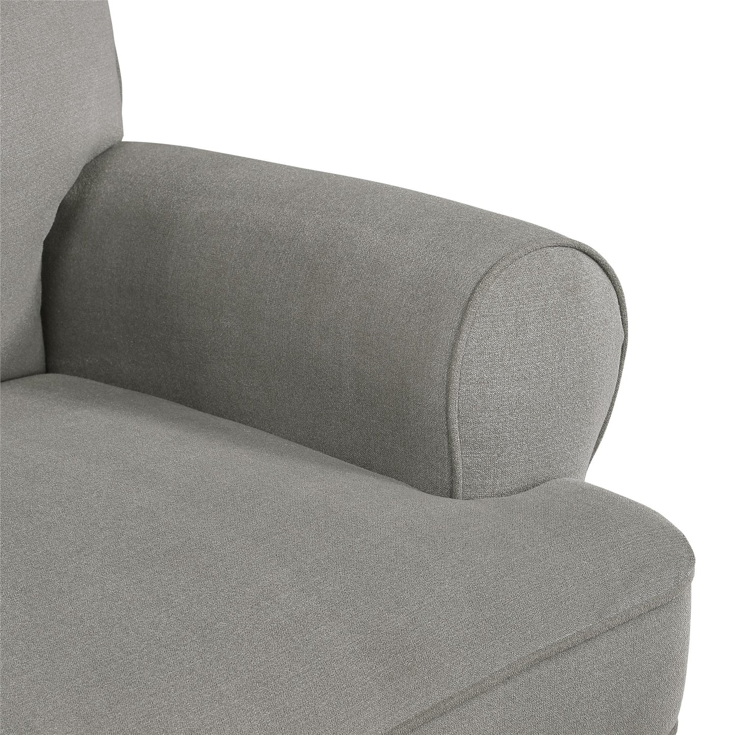 Tiana Swivel Glider Recliner Chair with Big Roll Arms and Pillowback - Gray