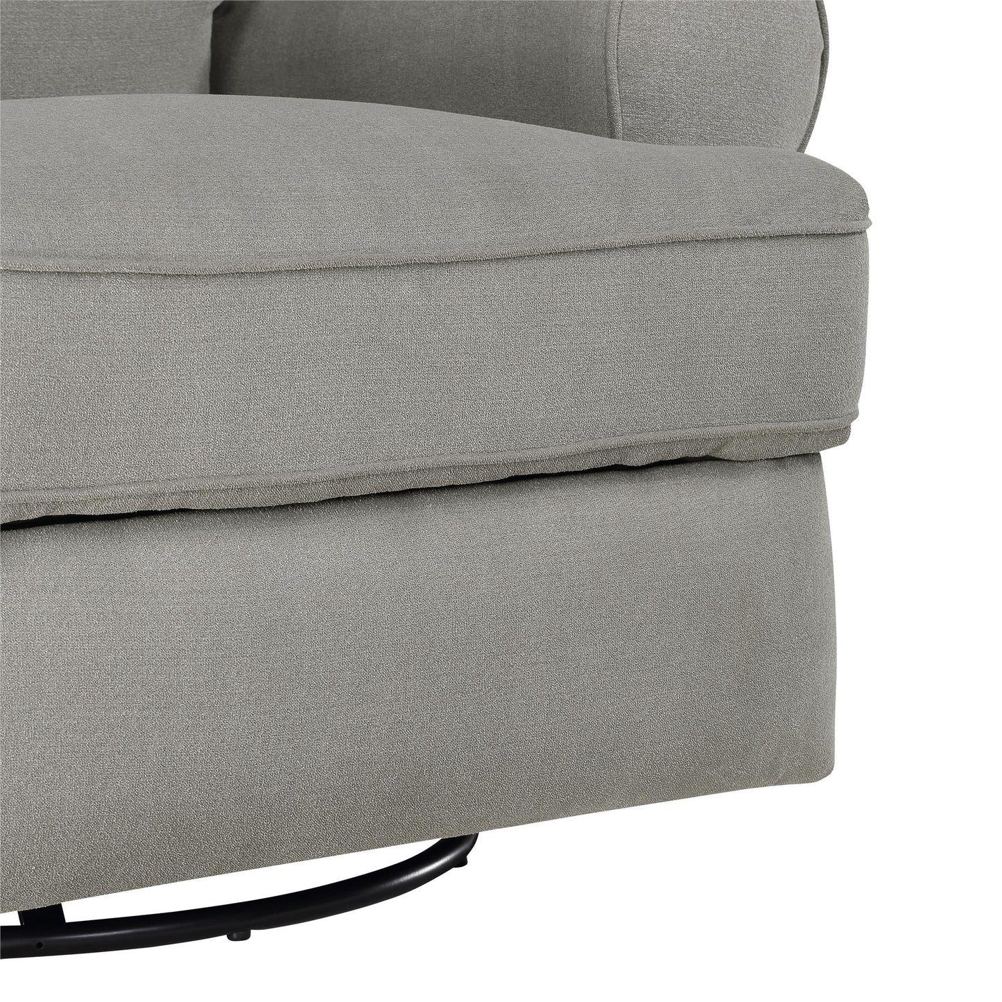Tiana Swivel Glider Recliner Chair with Big Roll Arms and Pillowback - Gray