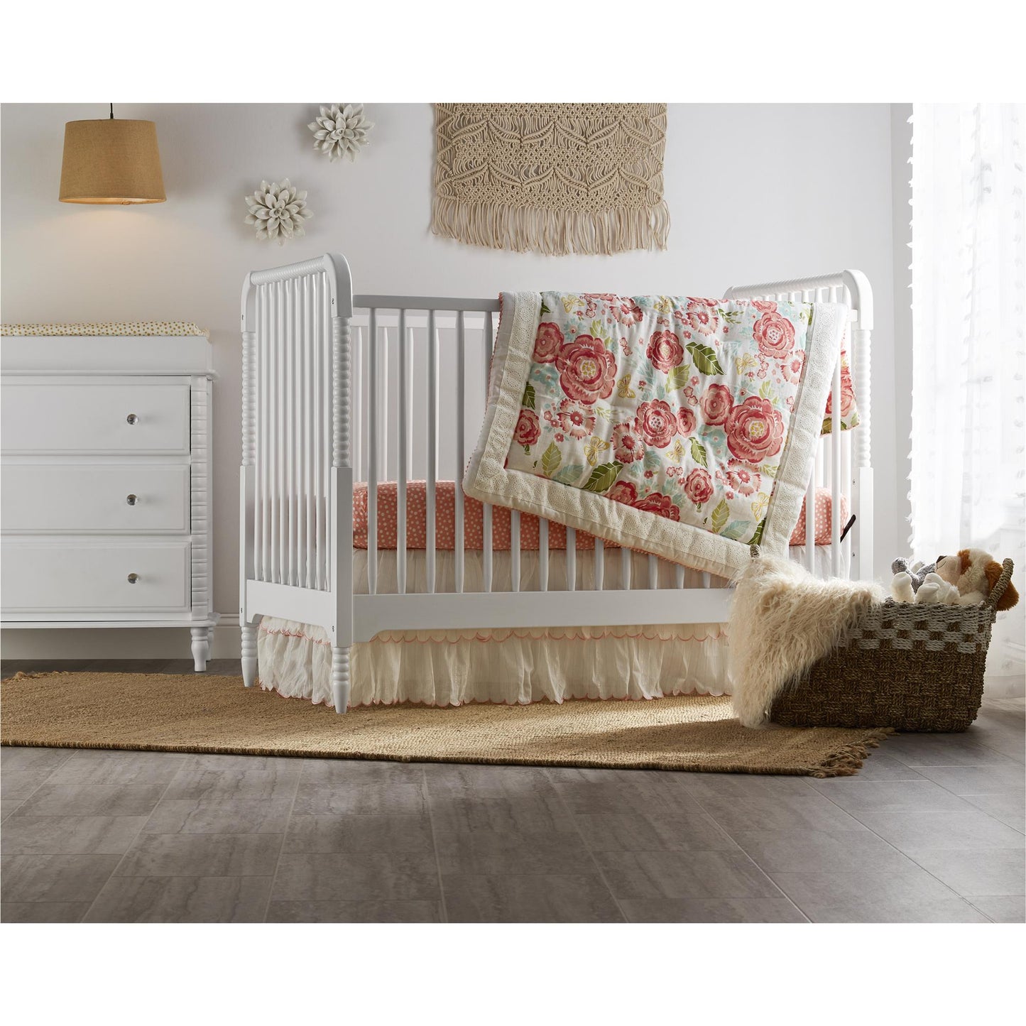 Rowan Valley Linden 3 Drawer Dresser with Wood Feet - White