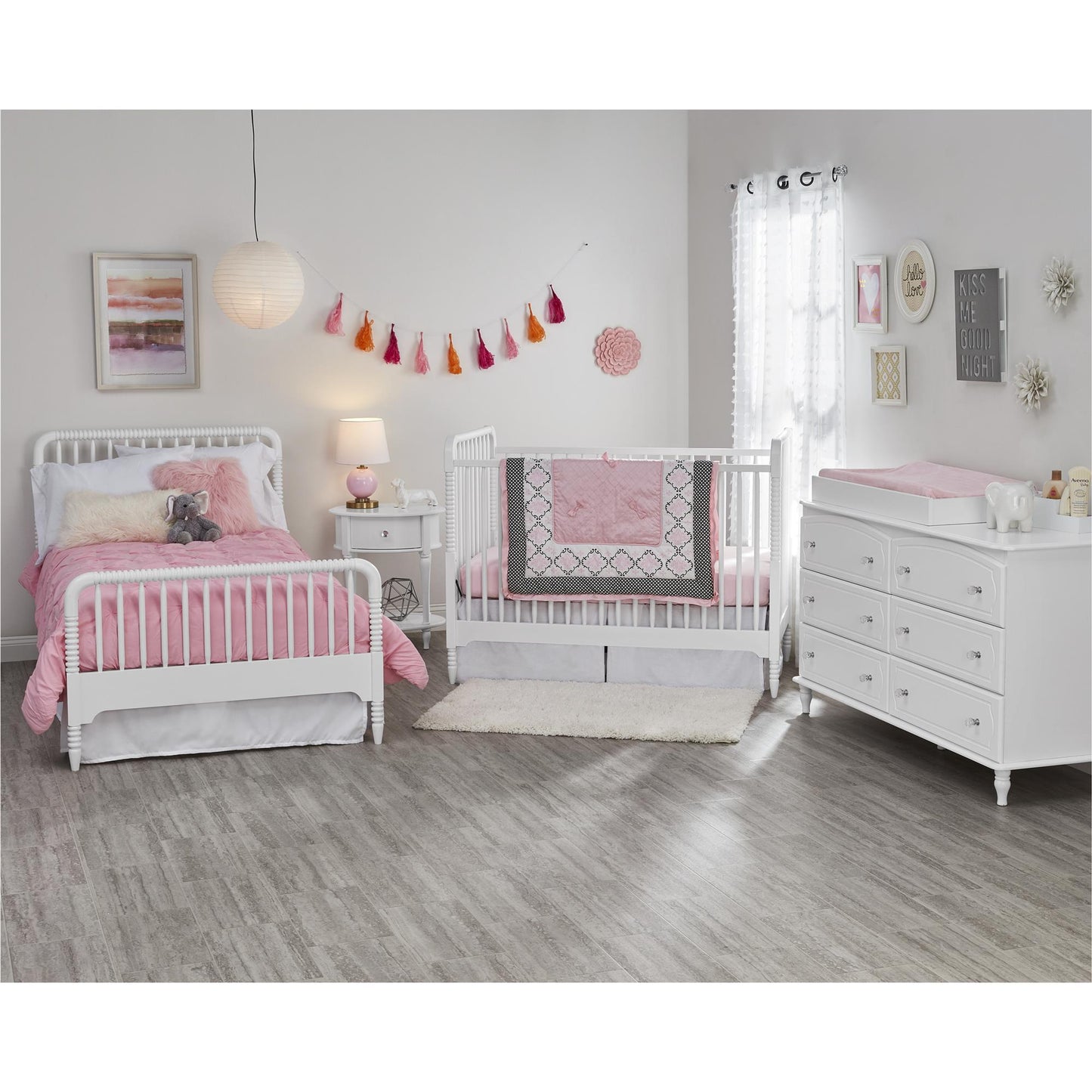 Rowan Valley Laren Oval 1 Drawer Nightstand with Wood Legs - White