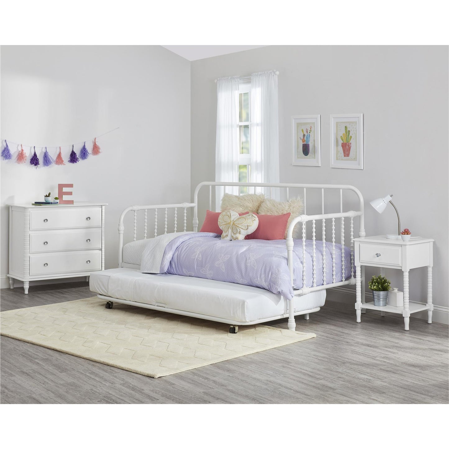 Rowan Valley Linden 3 Drawer Dresser with Wood Feet - White