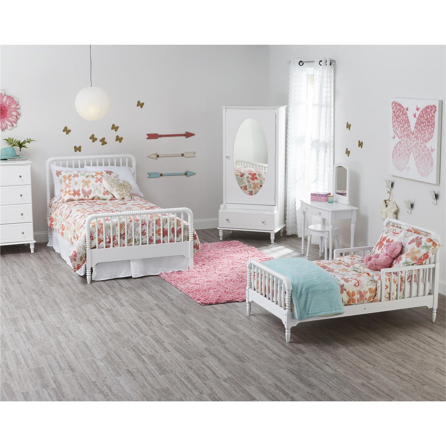 Rowan Valley Linden Kids’ Twin Size Bed with Wood Spindles - White - Twin